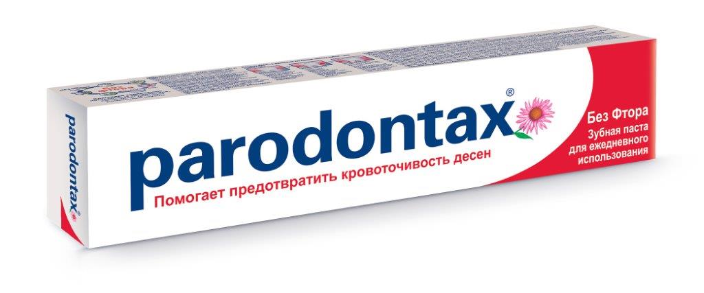 Parodontax Зубная паста без фтора, 50 мл20040158 Parodontax Зубная паста без фтора, 50 мл20040158– экстракты 6 трав + минеральная соль – не содержит Фтор – подходит для длительного применения – рекомендован взрослым и детям с 14 лет – рекомендован к применению в регионах с повышенным содержанием фтора в питьевой воде – Помогает устранить воспаление и кровоточивость десен – Предупреждает заболевания десен при ежедневном применении* (*Yankell et al., 1988; Yankell et al.,1993) – Способствует профилактике кариеса – Тщательно очищает зубы без повреждения зубной эмали (низкая степень абразивности) – Нейтрализует кислоты в зубном налете – В состав не входят синтетические антисептики: триклозан, метронидазол, хлоргексидин, которые вызывают привыкание и могут назначаться только курсом