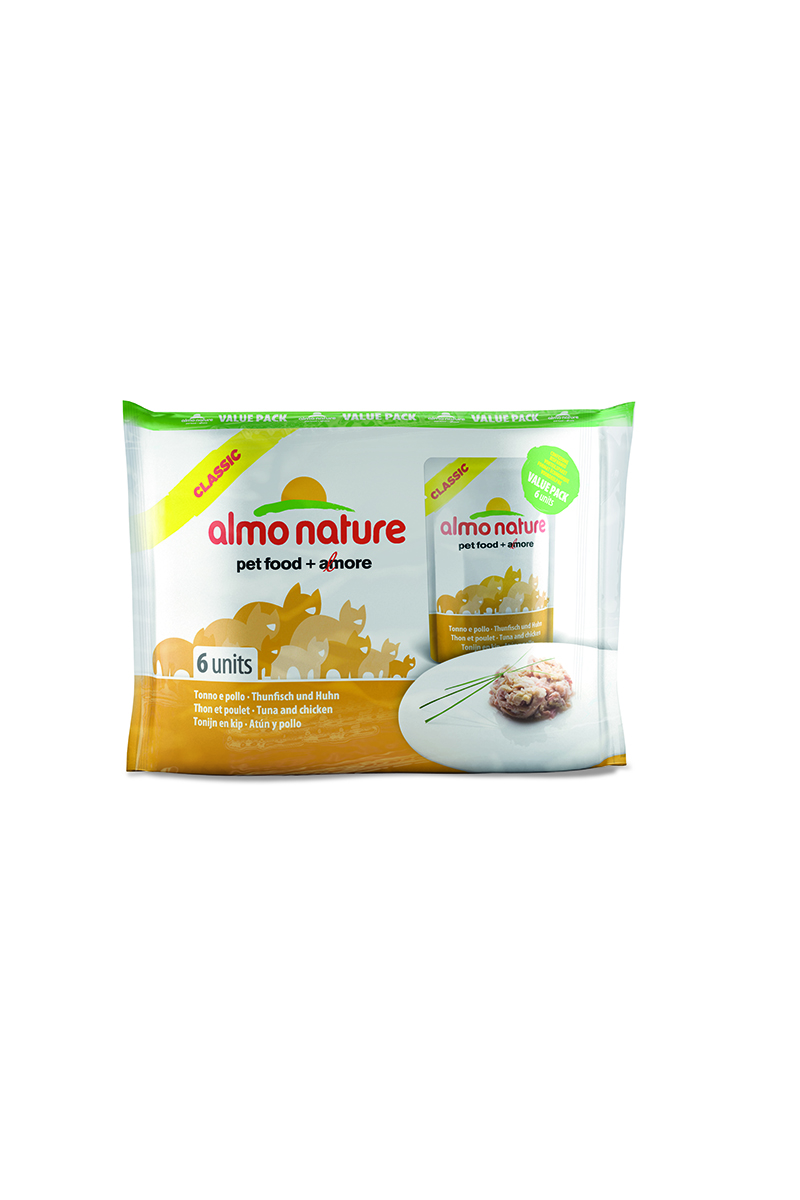 Набор 6 шт.по 55г ПАУЧИ для Кошек с Тунцом и Курицей (Classic Adult Cat Tuna&Chicken), 330 г.20065 Набор 6 шт.по 55г ПАУЧИ для Кошек с Тунцом и Курицей (Classic Adult Cat Tuna&Chicken), 330 г.20065Состав: Филе тунца – 38%, куриное филе – мин. 12%, рыбный бульон, рис – 3%. Гарантированный анализ: Белки – 13%, Клетчатка – 0,1%, Жиры – 0,1%, Зола – 2%, Влажность – 83%. Калорийность - 463 ккал/кг.