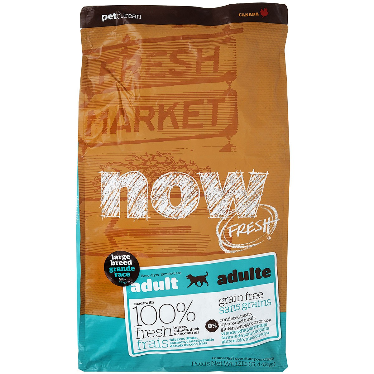 Корм сухой Now Fresh для взрослых собак крупных пород, беззерновой, с индейкой, уткой и овощами, 5,44 кг0120710 Корм сухой Now Fresh для взрослых собак крупных пород, беззерновой, с индейкой, уткой и овощами, 5,44 кг0120710Now Fresh - полностью сбалансированный холистик корм для взрослых собак крупных пород с 15 месяцев до 5 лет из филе индейки и утки, выращенных на канадских фермах, из лосося без костей, выловленного в озерах Британской Колумбии. При производстве кормов используется только свежее мясо индейки, утки, лосося, кокосовое и рапсовое масло. Это первый беззерновой корм с сбалансированным содержание белков и жиров, что помогает вашему животному оставаться здоровым и сохранять отличную форму. Ключевые преимущества: - не содержит субпродуктов, красителей, говядины, мясных ингредиентов, выращенных на гормонах, - новозеландские зеленые мидии, глюкозамин и хондроитин способствуют здоровью суставов, - L-карнитин и таурин необходимы для здоровья сердечно-сосудистой системы, - пробиотики и пребиотики обеспечивают здоровое пищеварение, - омега-масла в составе необходимы для здоровой кожи и шерсти, - антиоксиданты укрепляют иммунную систему. Состав: филе индейки, свежие цельные яйца, картофель, горох, картофельная мука, тапиока, натуральный ароматизатор, утиное филе, филе лосося, семена льна, яблоки, сладкий картофель, фосфат кальция, рапсовое масло, кокосовое масло (источники витамина Е), люцерна, морковь, тыква, бананы, черника, клюква, ежевика, папайя, чечевица, брокколи, шпинат, тыква, гранат, сухой корень цикория, сушеные водоросли, карбонат кальция, натрия , хлорид калия, витамины (витамин А, витамин D3, витамин Е, инозитол, ниацин, L-аскорбил-2-полифосфатов (источник витамина С), D-пантотенат кальция, мононитрат тиамина, бета-каротин, рибофлавин, пиридоксин гидрохлорид, фолиевая кислота, биотин, витамин В12), минералы (цинк метионин комплекс, цинка протеинат, железа протеинат, меди протеинат, оксид цинка, марганца протеинат, сульфат меди, сульфат железа, йодат кальция, оксид марганца, селена, дрожжи ), таурин, DL-метионин, L-лизин, экстракт водорослей, глюкозамин гидрохлорид, Lactobacillus, Enterococcusfaecium, Aspergillus, дрожжевой экстракт, новозеландские зеленые мидии, экстракт юкки Шидигера, хондроитин сульфат, календулы, L-карнитин, сушеный розмарин, экстракт зеленого чая, мята, петрушка, шиповник, одуванчик, ромашка, имбирь, куркума, укроп, ягоды можжевельника, солодка, кардамон, гвоздика. Гарантированный анализ: белки - 27%, жиры - 13%, клетчатка - 3%, влажность - 10%, кальций - 1,1%, фосфор - 0,8%, глюкозамин - 360мг/кг, хондроитин - 120 мг/кг, L-карнитин - 190мг/кг, таурин - 1500мг/кг, жирные кислоты Омега 6 - 2,4%, жирные кислоты Омега 3 - 0,48%, лактобактерии (Lactobacillus acidophilus, Enterococcus faecium) - 90000000 cfu/lb. Калорийность: 3301 ккал/кг. Вес: 5,44 кг. Товар сертифицирован.