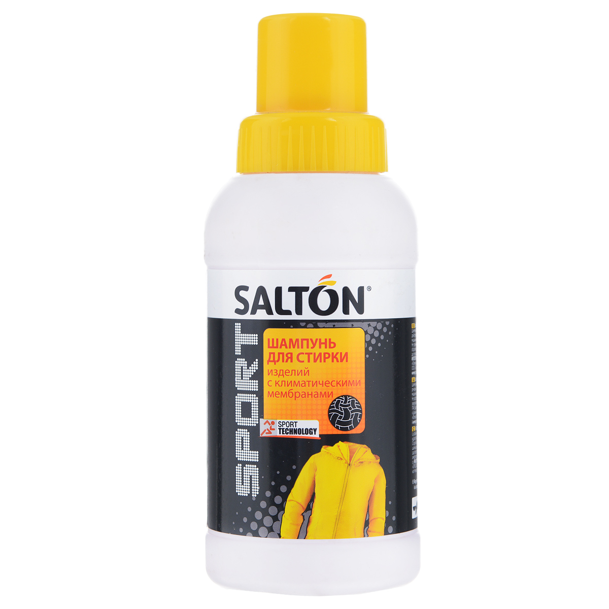 Шампунь Salton Sport для стирки изделий с климатическими мембранами, 250 мл52013200 Шампунь Salton Sport для стирки изделий с климатическими мембранами, 250 мл52013200Шампунь Salton Sport предназначен для стирки спортивных изделий с климатическими мембранами, а также вискозы, эластана, микрофазера, полиэстера, стрейча. Специальная комбинация действующих веществ, глубоко проникая в волокна, бережно и эффективно удаляет загрязнения и устраняет неприятные запахи. Не применять с ополаскивателем для белья. Состав: менее 5%: амфотерные ПАВ, дисперсионный полимер, гидроксид натрия, хлорид натрия, отдушка, консервант; 5% и более, но менее 15%: анионные ПАВ, неионогенные ПАВ; более 30%: вода. Объем: 250 мл. Товар сертифицирован.