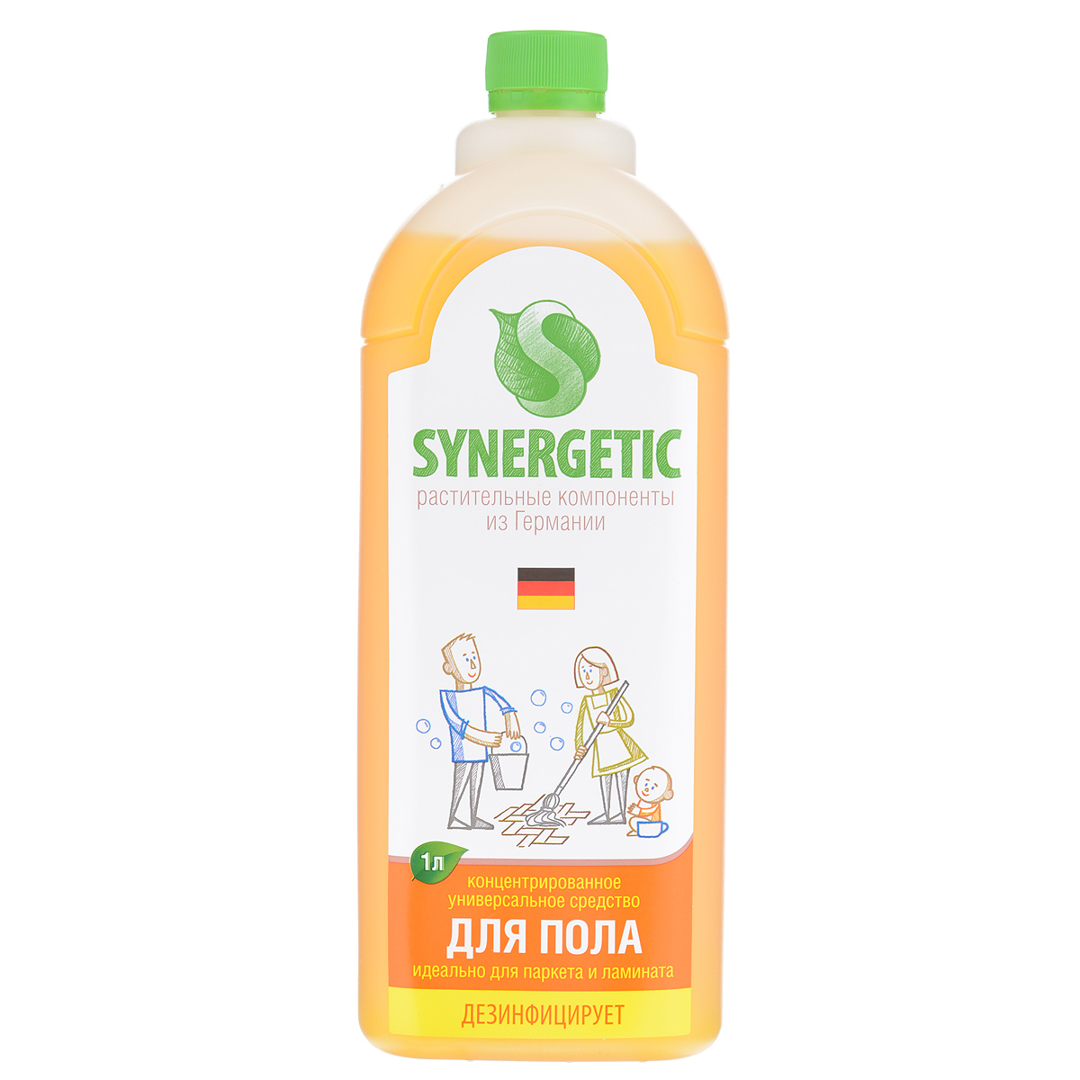 Средство для мытья полов Synergetic, концентрированное, 1 л101100 Средство для мытья полов Synergetic, концентрированное, 1 л101100Концентрированное средство для мытья полов Synergetic мягко очищает и ухаживает, защищая поверхность от неблагоприятного внешнего воздействия. Не оставляет разводов. Идеально подходит для мытья паркета и ламината, а также любых других поверхностей. Состав: 5-15% А-тензиды (растительного происхождения), НТА 3%, натуральный экстракт цветов, пищевой краситель. Товар сертифицирован.