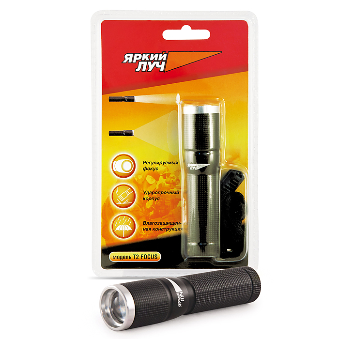 Фонарь ручной Яркий Луч T2KOCAc6009LED Фонарь ручной Яркий Луч T2KOCAc6009LEDОписание: Светодиодный металлический фонарь Количество ламп: светодиод 1 Вт, 40 лм.Питание: 1хАA (R06), в комплект не входят.Материал корпуса: алюминиевый корпусРазмеры: 97 x 29 мм (длина х диаметр)Дополнительно: Регулируемый фокус. Ремешок для крепления на запястье. Влагозащитная конструкция, противоударный корпус.