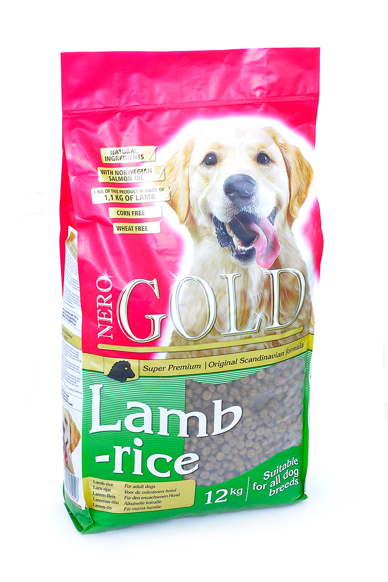 NERO GOLD super premium Для Взрослых собак с ягненком и рисом (Adult Lamb&Rice 23/10), 12 кг.0120710 NERO GOLD super premium Для Взрослых собак с ягненком и рисом (Adult Lamb&Rice 23/10), 12 кг.0120710Состав: дегидрированное мясо ягненка (мин. 20%), рис (мин. 14%), ячмень, дегидрированная рыба, мякоть свеклы, льняное семя, куриный жир, гидролизованная куриная печень, минералы и витамины, дрожжи, гидролизованные хрящи (источник хондроитина), гидролизат ракообразных (источник глюкозамина), L-карнитин, лецитин, инулин (ФОС), таурин. Условия хранения: в прохладномтемном месте.