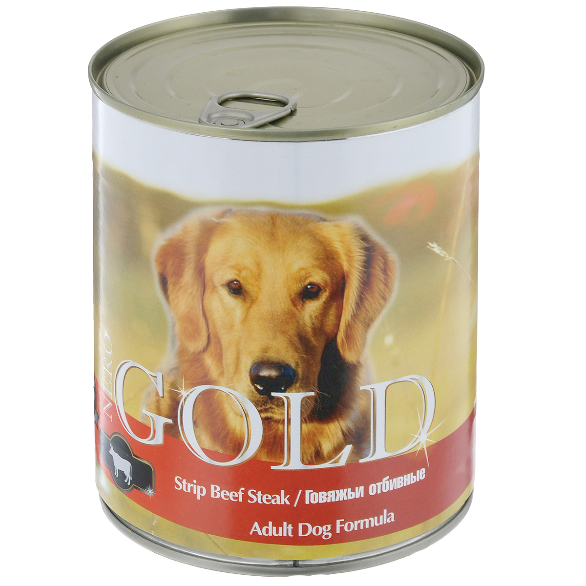 Консервы для собак Nero Gold, с говяжьей отбивной, 810 г0120710 Консервы для собак Nero Gold, с говяжьей отбивной, 810 г0120710Консервы для собак Nero Gold - полнорационный продукт, содержащий все необходимые витамины и минералы, сбалансированный для поддержания оптимального здоровья вашего питомца! Состав: мясо и его производные, филе курицы, говядина, злаки, витамины и минералы. Гарантированный анализ: белки 6,5%, жиры 4,5%, клетчатка 0,5%, зола 2%, влага 81%.Пищевые добавки на 1 кг продукта: витамин А 1600 МЕ, витамин D 140 МЕ, витамин Е 10 МЕ, железо 24 мг, марганец 6 мг, цинк 15 мг, медь 1 мг, магний 200 мг, йод 0,3 мг, селен 0,2 мг.Вес: 810 г. Товар сертифицирован.