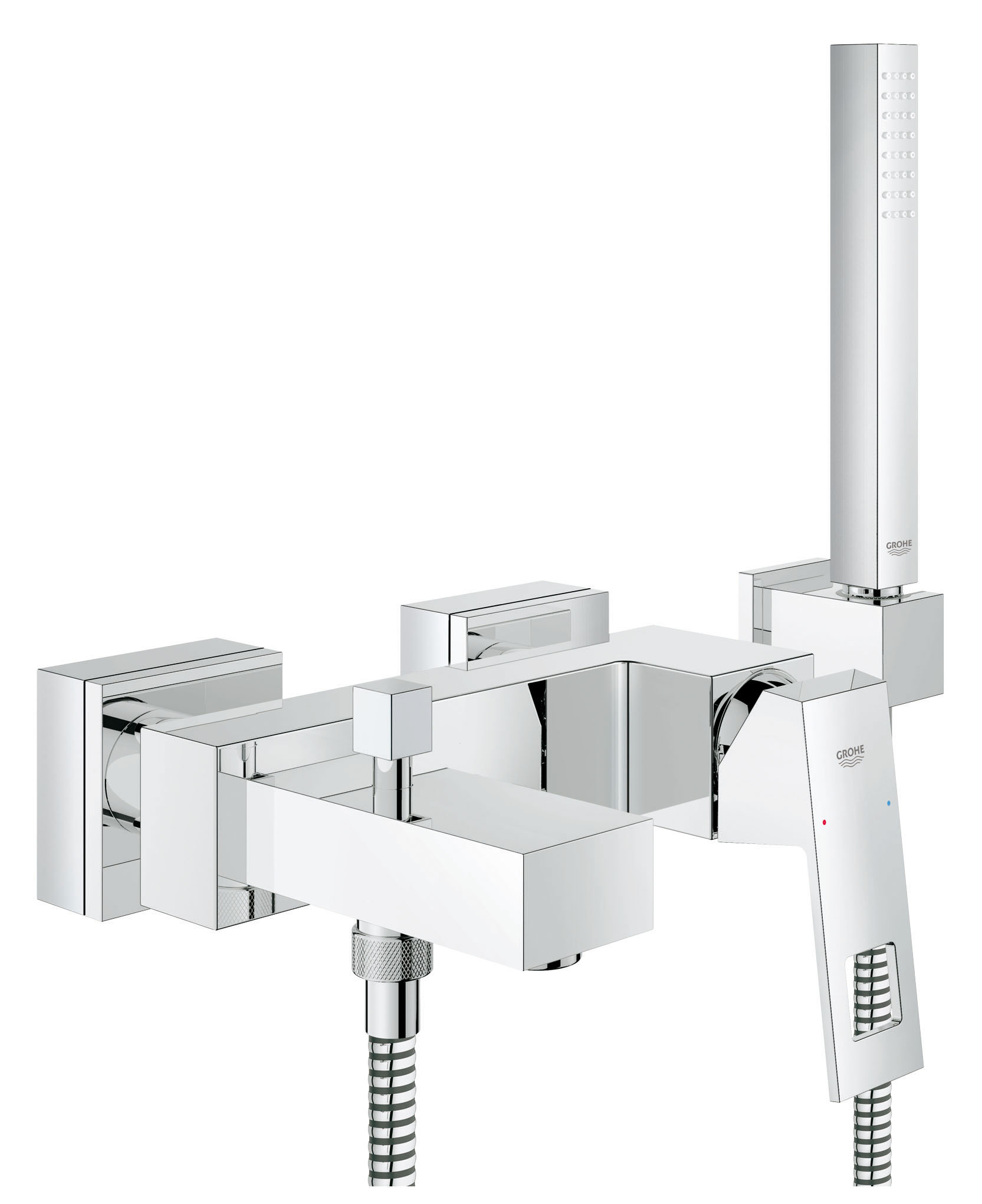 Смеситель для ванны GROHE Eurocube с душевым гарнитуром Euphoria Cube (23141000)23141000 Смеситель для ванны GROHE Eurocube с душевым гарнитуром Euphoria Cube (23141000)23141000Настенный монтаж Металлический рычаг GROHE SilkMove керамический картридж O 46 мм GROHE StarLight хромированная поверхность Регулировка расхода воды Автоматический переключатель: ванна/душ Встроенный обратный клапан в душевом отводе 1/2? Аэратор Скрытые S-образные эксцентрики Дополнительный ограничитель температуры (46 375 000) С душевым гарнитуром Включает в себя: Настенный держатель (27 693 000) Ручной душ (27 698 000) Душевой шланг 1500 мм 1/2? х 1/2? С защитой от обратного потока Класс шума I по DIN 4109 Видео по установке является исключительно информационным. Установка должна проводиться профессионалами!
