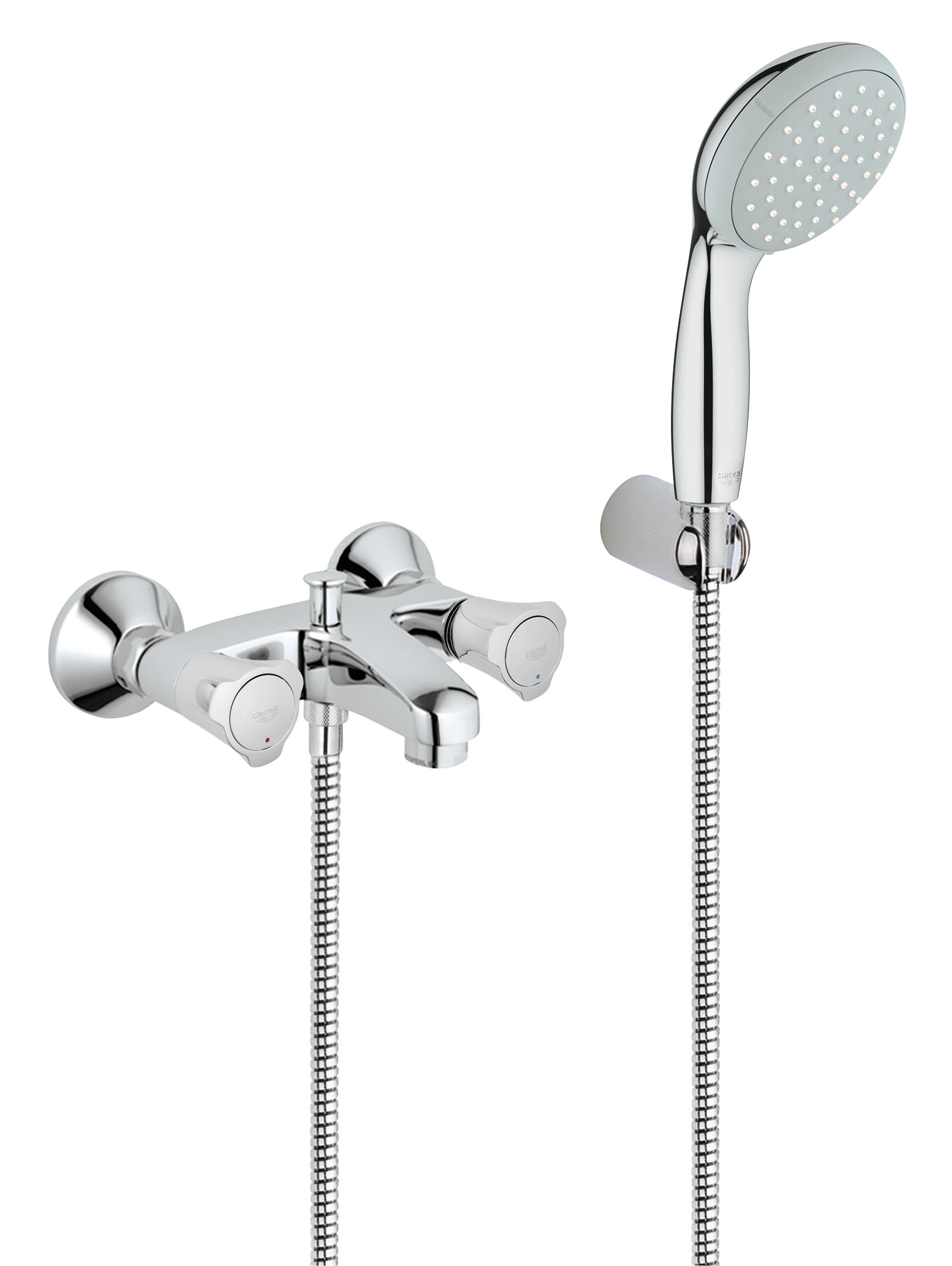 Смеситель для ванны GROHE Costa L с душевым набором (25460001)25460001 Смеситель для ванны GROHE Costa L с душевым набором (25460001)25460001Настенный монтаж Металлические рукоятки С теплоизоляцией Привинчивающаяся Вентиль Longlife с резиновым уплотнением Автоматический переключатель: ванна/душ Аэратор Скрытые S-образные эксцентрики С душевым гарнитуром Включает в себя: Ручной душ New Tempesta 100, один вид струи, 9,5 l/мин (27 923 000) Настенный держатель ручного душа (28 605 000) Душевой шланг Relexaflex 1500 мм 1/2? x 1/2? (28 151 000) GROHE StarLight хромированная поверхность Видео по установке является исключительно информационным. Установка должна проводиться профессионалами!
