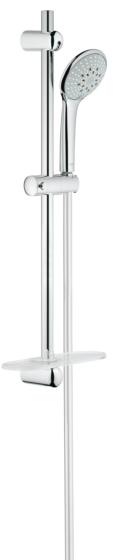 Душевой комплект GROHE Euphoria, штанга 600мм. (27232001)27232001 Душевой комплект GROHE Euphoria, штанга 600мм. (27232001)27232001GROHE Euphoria 110 Champagne: стильный душевой гарнитур со штангой для роскошных душевых процедур В дополнение к режимам Rain и SmartRain, данный ручной душ из серии GROHE Euphoria также оснащен роскошным режимом струи Champagne, в котором воздух затягивается в душевую головку и смешивается с водой. При этом создается чрезвычайно расслабляющий и нежный поток воды, окутывающий Вас с головы до ног. Данный ручной душ комплектуется душевой штангой длиной 600 мм, а также запатентованной системой крепления QuickFix, которая позволяет быстро и легко осуществить монтаж, используя имеющиеся отверстия в стене или просверлив новые в межплиточных швах. Благодаря входящему в комплект шлангу TwistFree распутывание перекрученных душевых шлангов останется для Вас в прошлом. Износостойкое покрытие GROHE StarLight чрезвычайно неприхотливо в уходе. В комплект входит еще один удобный аксессуар – полочка GROHE EasyReach, с которой шампунь и гель для душа всегда будут под рукой. Особенности: ...