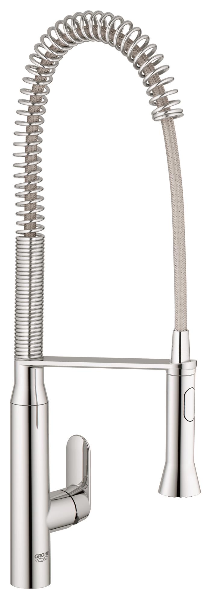 Смеситель для кухни GROHE K7 (32950000)32950000 Смеситель для кухни GROHE K7 (32950000)32950000Смеситель для кухни с лейкой профессионального типа, вращающейся в радиусе 360° Этот кухонный смеситель GROHE позволит организовать на кухне слаженный рабочий процесс. Еще на стадии разработки в него была заложена функциональность профессионального уровня: в частности, он оснащен лейкой профессионального типа, вращающейся в радиусе 360° и работающей в двух режимах струи – мягком мелкодисперсном и мощном душевом. За счет широкого радиуса охвата рабочего пространства лейкой, наполнение и ополаскивание емкостей, а также уборка рабочих поверхностей станут легче, чем когда-либо прежде. Этому также будет способствовать высокий поворотный излив. Тем не менее, несмотря на такое обилие дополнительных функций, установка данного смесителя выполняется легко и быстро благодаря специальной системе упрощенного монтажа. Сияющее хромированное покрытие смесителя выполнено по технологии GROHE StarLight и гарантирует ему сохранение первозданного вида даже после многолетней интенсивной эксплуатации. Это...