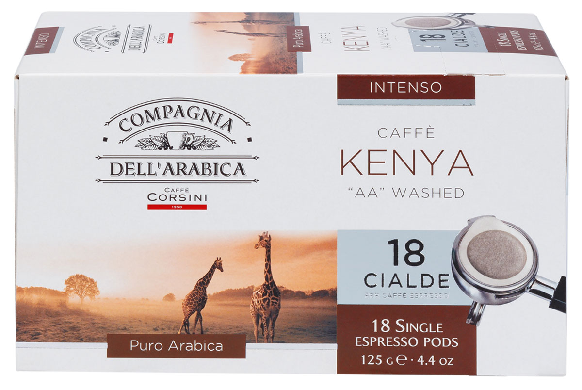 Compagnia DellArabica Kenya AA Washed кофе в чалдах, 18 шт8001684025749 Compagnia DellArabica Kenya AA Washed кофе в чалдах, 18 шт8001684025749Compagnia DellArabica Kenya AA Washed - элитный высокогорный сорт 100% арабики, считающийся поистине взрослым кофе. Это крепкий кофе с ярко выраженной кислинкой, проникающей терпкостью, интенсивным привкусом и освежающим бодрящим действием. Для приготовления в чалдовых кофемашинах.