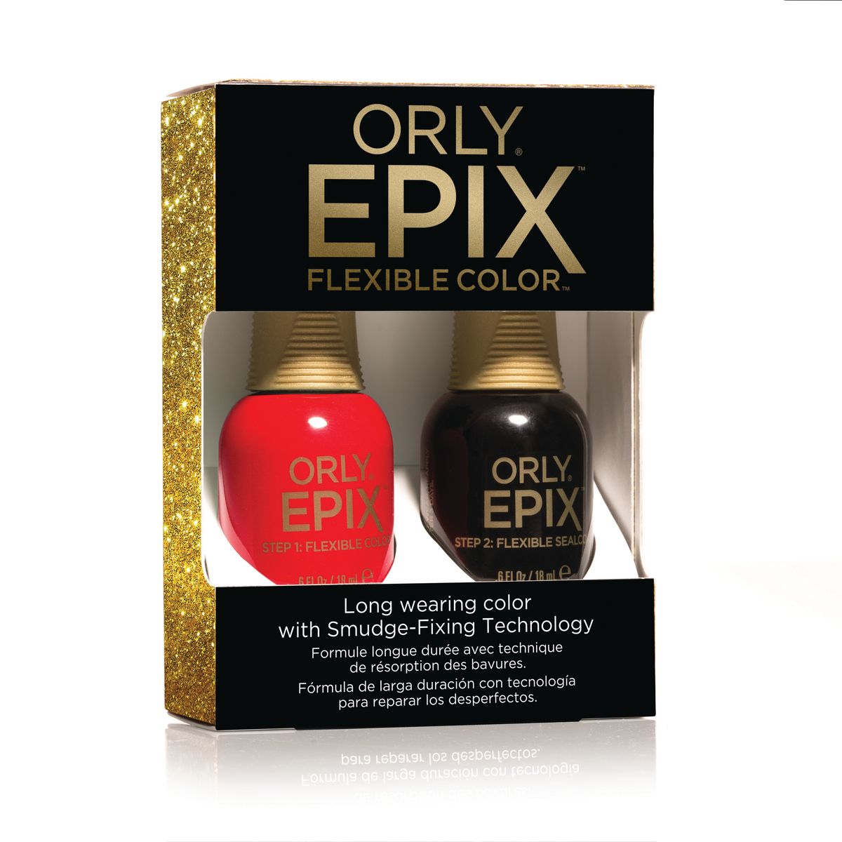 Orly Набор для создания 2-х фазного эластичного покрытия EPIX Flexible Color Launch Kit - Spoiler Alert29707 Orly Набор для создания 2-х фазного эластичного покрытия EPIX Flexible Color Launch Kit - Spoiler Alert29707Двухфазная эластичная система Flexible Color System - это новейшая запатентованная технология последнего поколения от ORLY, объединившая функции лака для ногтей и гибридных гелевых покрытий. Она обеспечивает прочное эластичное покрытие благодаря содержанию инновационных амортизирующих полимеров. Технология Flexible Color System подразумевает взаимное сцепление цветного лака и верхнего покрытия. Оба препарата системы EPIX дополняют друг друга и действуют вместе. А простое нанесение без подтеков обеспечивается благодаря технологии Smudge-Fixing, которая содержит полимеры, делающие покрытие эластичным и гибким, словно натуральные ногти. Лак быстро выравнивается, исключая смазывание во время нанесения. И еще один плюс, который все женщины оценят по достоинству - инновационная кисть ORLY EPIX. Она обеспечивает точное нанесение и идеальную ровную линию возле кутикулы. Максимальный контроль за результатом гарантирован: • 600 щетинок + плоская кисть • Максимально точное нанесение • Гладкое и...