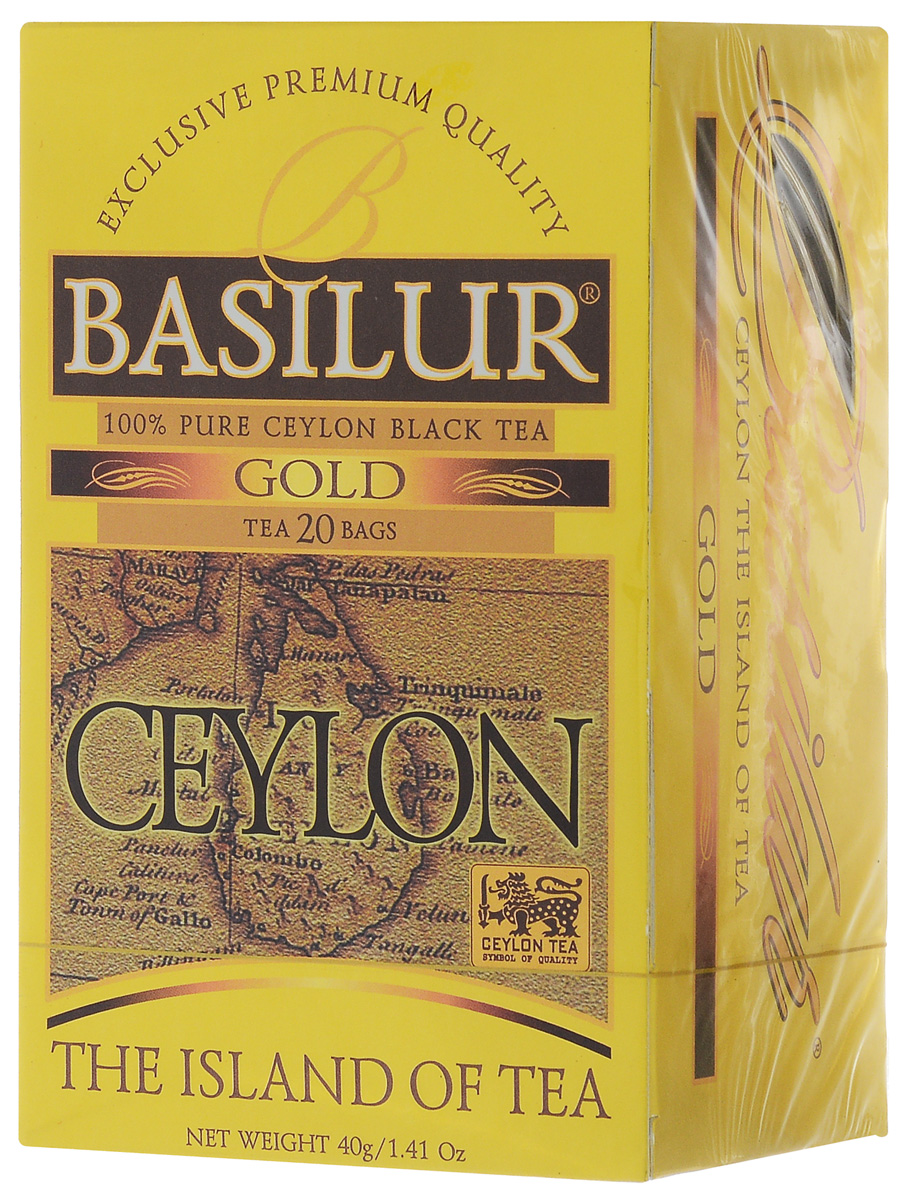 Basilur Gold черный чай в пакетиках, 20 шт70243-00 Basilur Gold черный чай в пакетиках, 20 шт70243-00Basilur Gold OP1 - черный байховый мелколистовой чай в пакетиках с ярлычками для разовой заварки. Orange Pekoe 1 - это высокий стандарт листового цейлонского чая, который сочетает в себе полноту вкуса с тонкими оттенками аромата. А благородный золотистый цвет его настоя делает напиток поистине драгоценным.