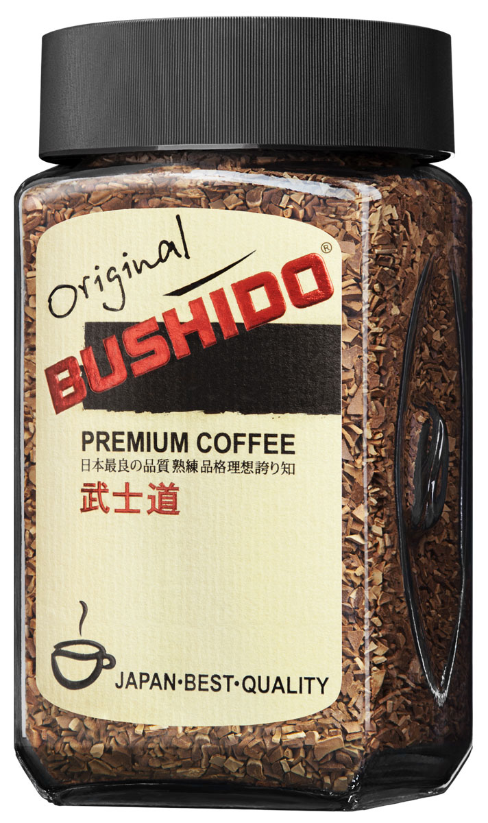 Bushido Original кофе растворимый, 50 г0120710 Bushido Original кофе растворимый, 50 г0120710Bushido Original изготовлен из собранной вручную южноамериканской арабики, обладает оригинальным вкусом, тонким ароматом и долгим послевкусием.