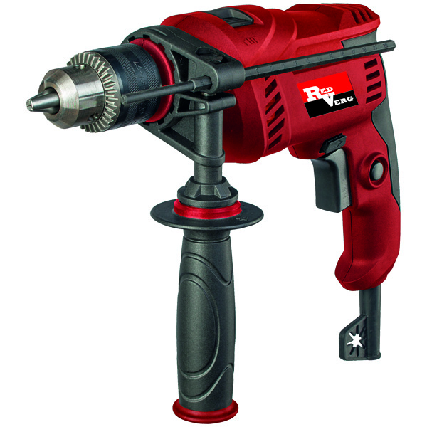 Дрель ударная RD-ID550 RedVergRD-ID550 Дрель ударная RD-ID550 RedVergRD-ID550Классический зубчато-венцовый патрон - надёжно фиксирует все свёрла и насадки, не проворачивает в процессе работы. Высокие обороты двигателя - быстрое сверление в различных материалах и различными по диаметру свёрлами. Дополнительная антивибрационная рукоятка - снижает вибрацию на руки оператора на 30% - меньше усталость и обеспичивает комфорт в работе. Обрезиненная рукоятка - удобство и безопасность оператора при выполнении различных работ.