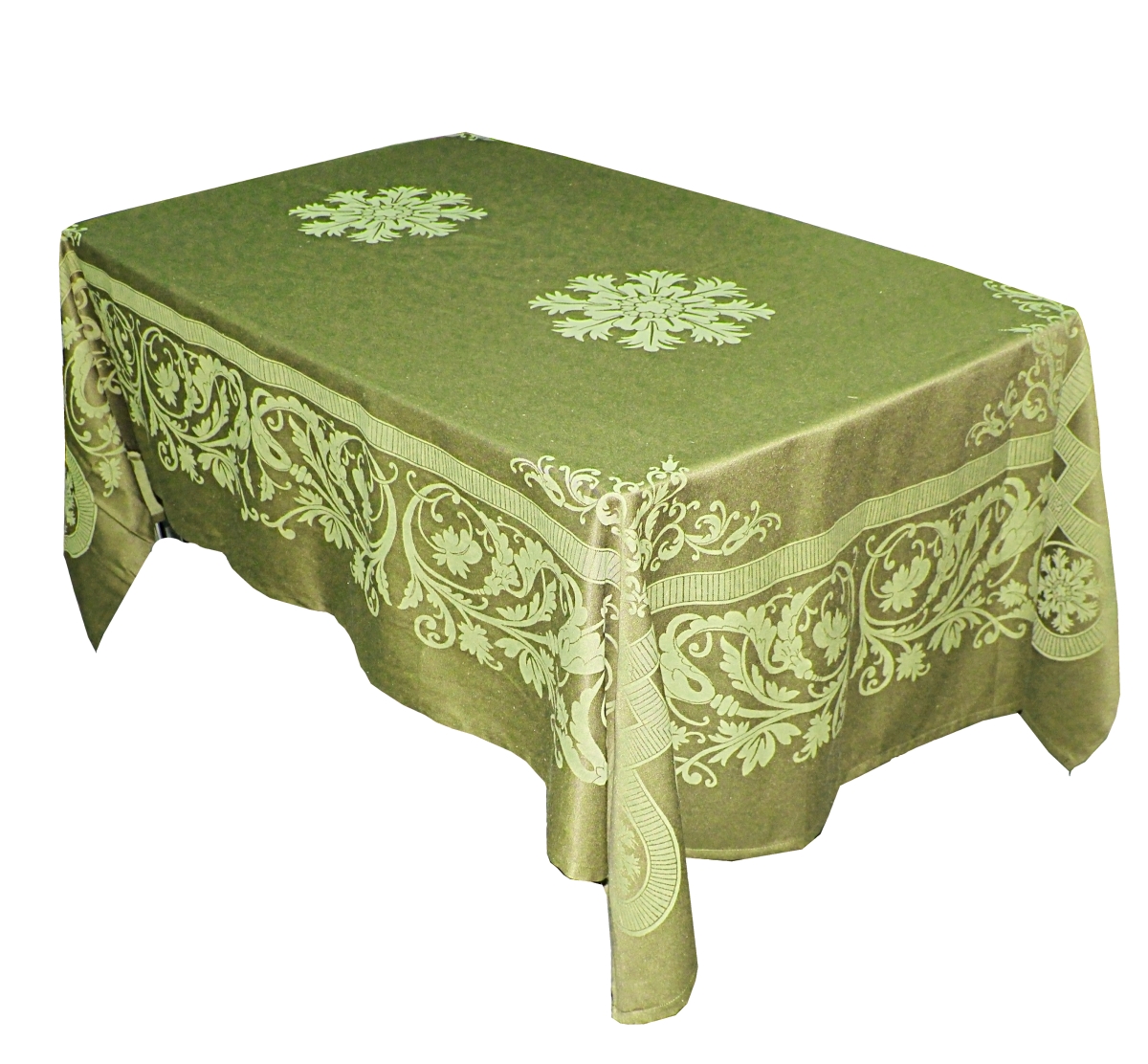 Скатерть Bon Appetit Rokoko, цвет: зеленый, 145 см x220 см54094 Скатерть Bon Appetit Rokoko, цвет: зеленый, 145 см x220 см54094Скатерть Bon Appetit Rokoko, изготовленная из 53% полиэстера и 47% хлопка, станет лучшим украшением праздничного стола и повседневного домашнего интерьера. Изделие по всей поверхности украшено нитями в виде ажурного орнамента. Скатерть создаст необходимую атмосферу уюта, комфорта и тепла, послужит отличным подарком на любое торжество, будь то юбилей, день рождение или годовщина свадьбы.