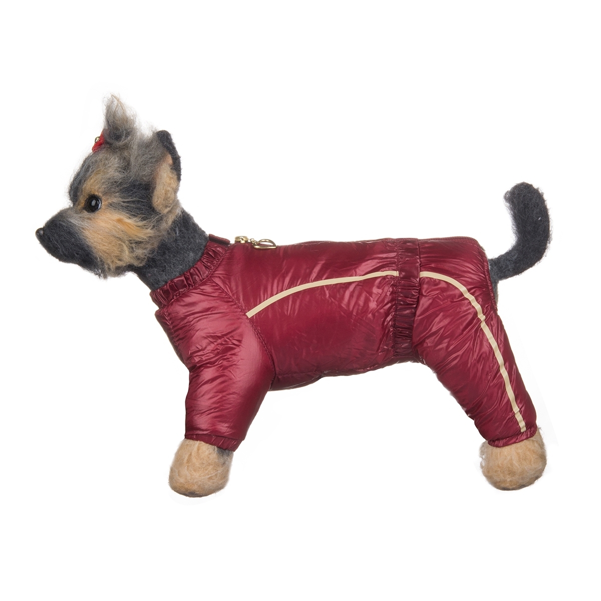 Комбинезон для собак Dogmoda Альпы, зимний, для девочки, цвет: бордовый, серый. Размер 3 (L)0120710 Комбинезон для собак Dogmoda Альпы, зимний, для девочки, цвет: бордовый, серый. Размер 3 (L)0120710Зимний комбинезон для собак Dogmoda Альпы отлично подойдет для прогулок в зимнее время года.Комбинезон изготовлен из полиэстера, защищающего от ветра и снега, с утеплителем из синтепона, который сохранит тепло даже в сильные морозы, а на подкладке используется искусственный мех, который обеспечивает отличный воздухообмен. Комбинезон застегивается на молнию и липучку, благодаря чему его легко надевать и снимать. Ворот, низ рукавов и брючин оснащены внутренними резинками, которые мягко обхватывают шею и лапки, не позволяя просачиваться холодному воздуху. На пояснице имеется внутренняя резинка. Изделие декорировано бежевыми полосками и надписью DM.Благодаря такому комбинезону простуда не грозит вашему питомцу и он сможет испытать не сравнимое удовольствие от снежных игр и забав.