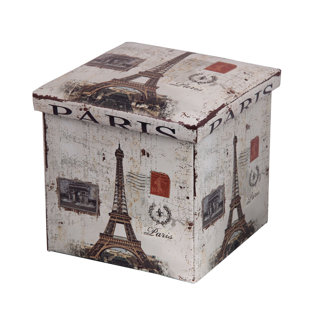 Пуф-короб для хранения Miolla Paris, 38 х 38 х 38 смPSS-3 Пуф-короб для хранения Miolla Paris, 38 х 38 х 38 смPSS-3Пуф-короб для хранения Miolla Paris - удобный, компактный и стильный предмет интерьера. Изделие отличает актуальный дизайн и многофункциональность. На пуфе комфортно сидеть - он выдерживает вес до 200 кг. Верхняя часть пуфа представляет собой съемную крышку, внутри можно хранить небольшие предметы домашнего обихода. Пуф-короб складной, благодаря чему его удобно хранить и перевозить. Яркий дизайн с изображением Эйфелевой башни привнесет в ваш интерьер неповторимый шарм.