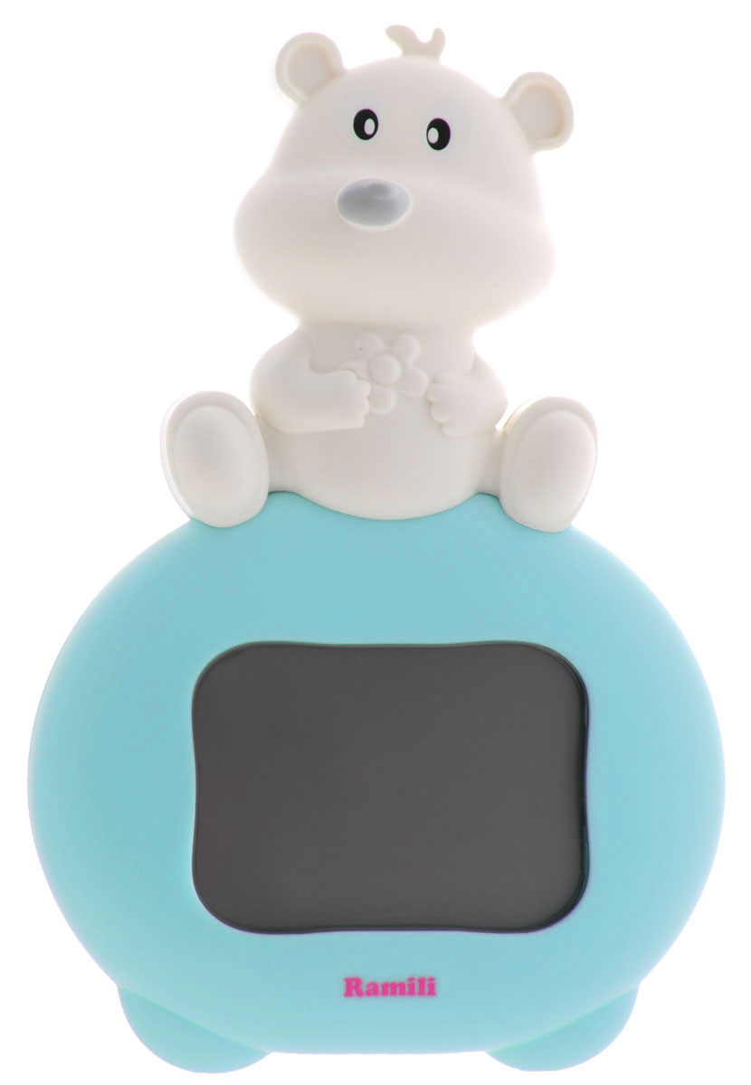 Ramili Термогигрометр для детской комнаты Baby ET1003ET1003 Ramili Термогигрометр для детской комнаты Baby ET1003ET1003Термогигрометр для детской комнаты Ramili Baby ET1003 предназначен для измерения температуры и относительной влажности воздуха в детской комнате. Данные отображаются на LCD-дисплее в виде цифровых значений в сопровождении забавной анимации. Особенности термогигрометра: На экране отображаются значения температуры и относительной влажности в детской комнате. 3 типа анимированных изображений на экране характеризуют уровень комфорта в помещении (с точки зрения температуры и относительной влажности воздуха): комфортно, допустимо, не комфортно. Устанавливается на горизонтальной поверхности или крепится на стене. Привлекательный для ребенка дизайн - мишка. Диапазоны температуры и влажности: Температура. Комфортно: 18°C - 26°C. Жарко: 26°C или выше. Холодно: 18°C или ниже. Влажность. Комфортно: 40% - 60%. Высокая влажность: 60% или выше. Низкая влажность: 40% или ниже. Анимационное представление...