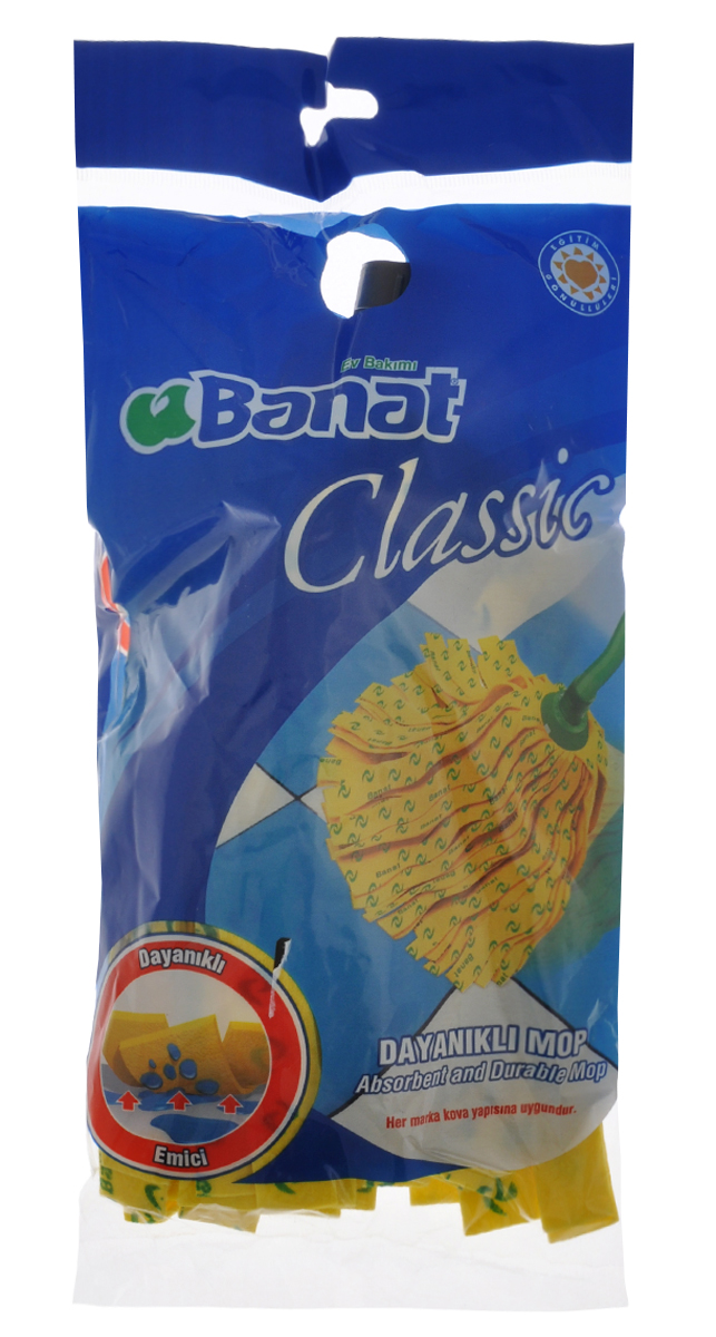 Моп ленточный Banat Classic, из вискозы735285 Моп ленточный Banat Classic, из вискозы735285Ленточный моп Banat Classic изготовлен из вискозы, которая отличается отличной впитывающей способностью и прочностью. Полоски из вискозного полотна превосходно впитывают воду и грязь, идеальны для мытья пола из керамической плитки и пола с деревянным покрытием. Благодаря специальной поглощающей структуре швабра не оставит разводов и обеспечит превосходную чистоту. Резьба подходит ко всем стандартным черенкам. Изделие легко промывается в воде. Длина полосок: 21 см.