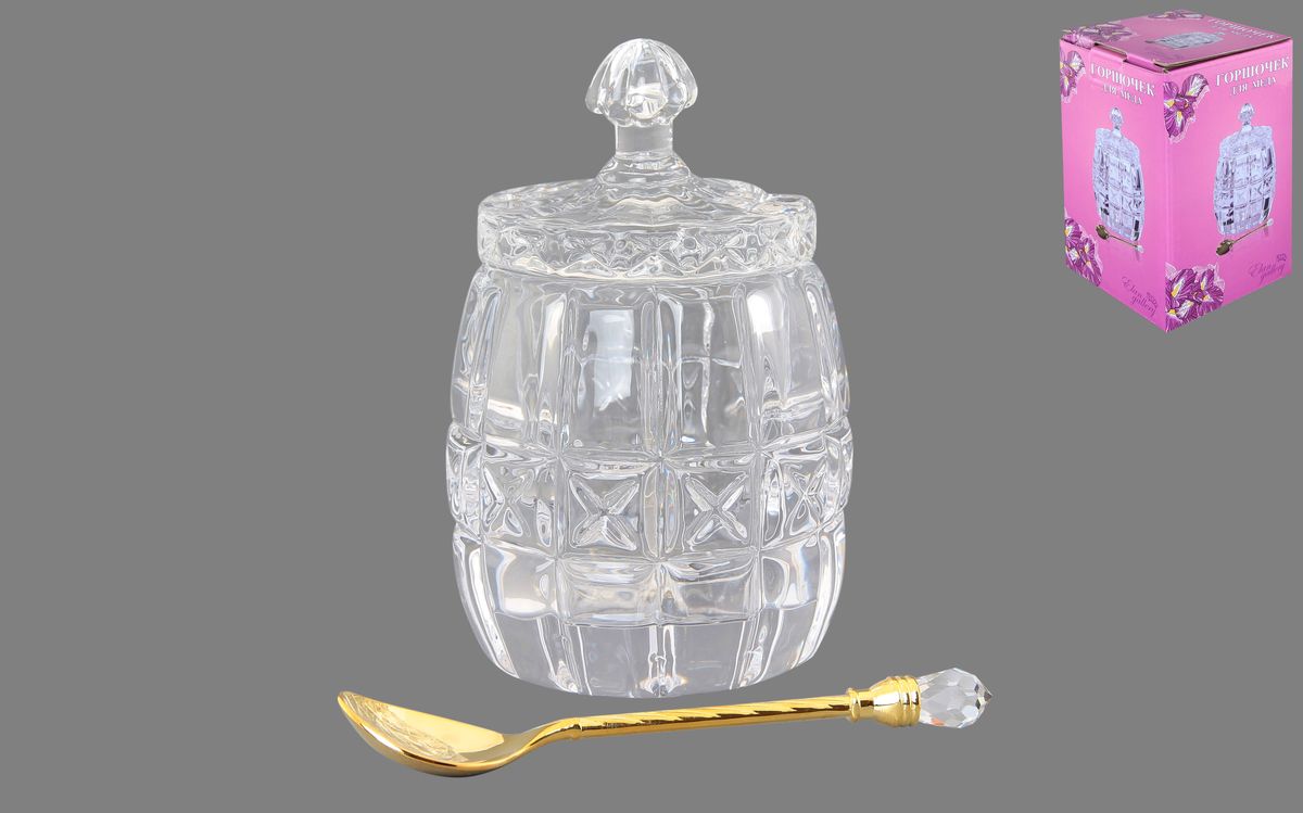 Горшочек для меда Elan Gallery Бочонок, с ложкой, 110 мл890031 Горшочек для меда Elan Gallery Бочонок, с ложкой, 110 мл890031Горшочек для меда Elan Gallery Бочонок изготовлен из прочного прозрачного стекла. Изделие предназначено для хранения меда, варенья, джема или орехов. В комплекте предусмотрена специальная ложечка, которой очень удобно доставать варенье. Такой горшочек станет незаменимым аксессуаром на любой кухне. Диаметр (по верхнему краю): 6 см. Высота горшочка (с учетом крышки): 11,5 см. Длина ложечки: 11 см.
