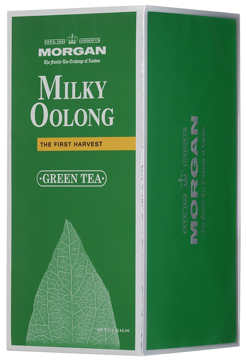 Morgan Milky Oolong чай зеленый в пакетиках, 25 шт0120710 Morgan Milky Oolong чай зеленый в пакетиках, 25 шт0120710Чай Morgan Milky Oolongгармонично совмещает в себе освежающий аромат зеленого чая Улун с оттенками молока в длительном послевкусии. Древние китайцы считали улун источником жизненной энергии. Улун - вершина чайной культуры Китая. Благодаря своему отборному качеству, неповторимому вкусу и древней истории он является одним из самых известных сортов чая, выращиваемых на знаменитых китайских плантациях.