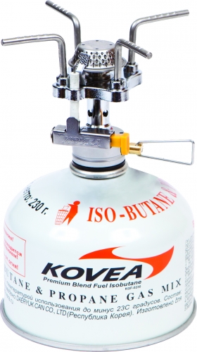Горелка газовая Kovea Solo Stove KB-040910936 Горелка газовая Kovea Solo Stove KB-040910936Газовая горелка Kovea KB-0409 Solo Stove - надежная компактная газовая горелка с пьезоподжигом для приготовления пищи на 1-2 человек. С ней вы сможете приготовить пищу даже на ветру, например, в суровых условиях высокогорного треккинга. Малые вес и объем, жесткий пластиковый кофр и отсутствие ломающихся частей делают газовую горелку одной из самых надежных в модельном ряду. Она работает от газового баллона резьбового стандарта, но возможно и подсоединение к цанговому газовому баллону при помощи адаптера со шлангом Cobra. Данные аксессуары приобретаются отдельно. Комплектация: горелка, пластиковый кофр, инструкция по эксплуатации. Мощность: 1,91 кВт. Вес: 124 г. Топливо: газ. Расход топлива: 137 г/ч. Размер (в походном положении): 57 мм x 57 мм x 100 мм.Диаметр конфорки: 11 см.
