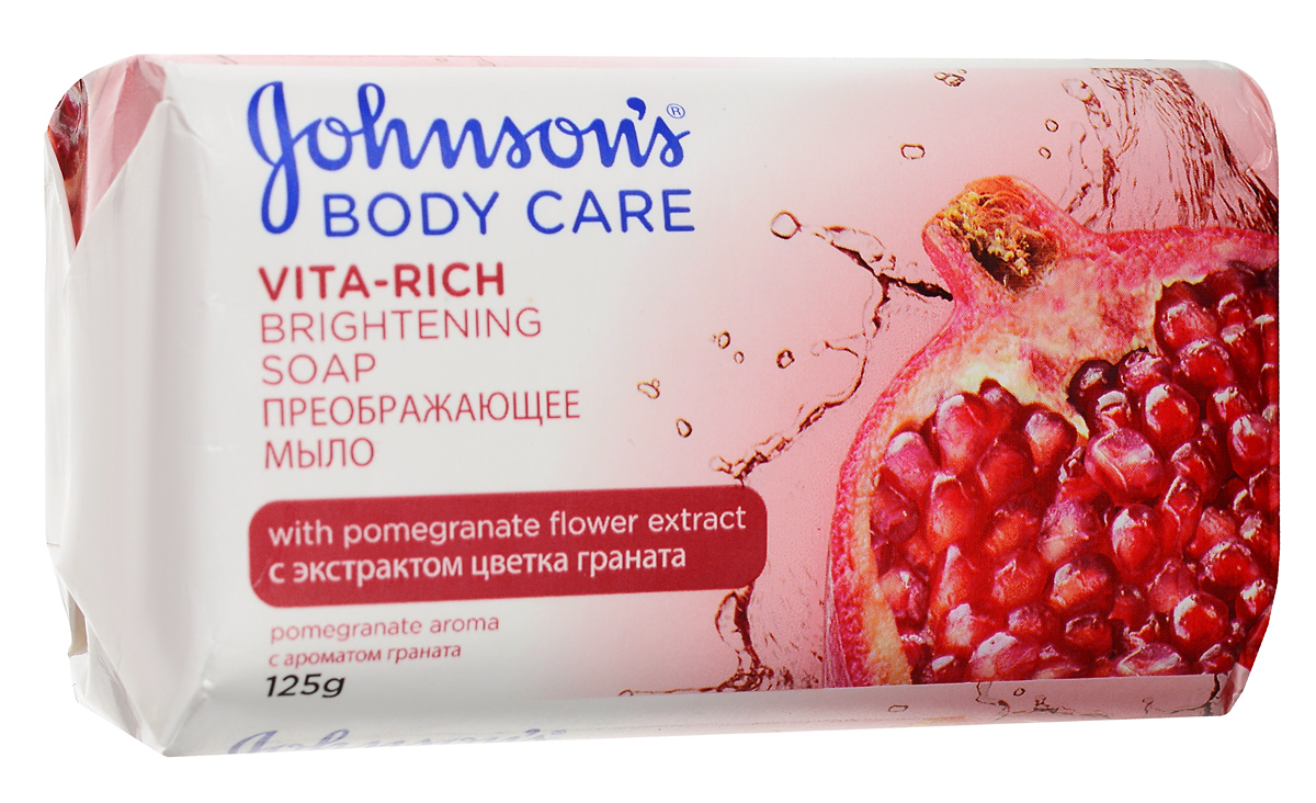 Johnsons Мыло Body Care. Vita-Rich, преображающее, с экстрактом цветка граната, 125 г30292552 Johnsons Мыло Body Care. Vita-Rich, преображающее, с экстрактом цветка граната, 125 г30292552Преображающее мыло Johnsons Body Care. Vita-Rich с экстрактом цветка граната и защитным маслом активно очищает, помогает восстанавливать кожу, а также придать ей сияние и здоровый вид, оставляя ощущение свежести. Товар сертифицирован.