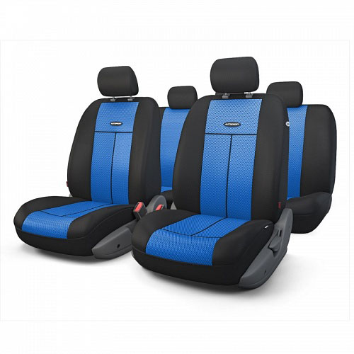 Авточехлы Autoprofi TT, цвет: черный, синий, 9 предметов. TT-902M BK/BLTT-902M BK/BL Авточехлы Autoprofi TT, цвет: черный, синий, 9 предметов. TT-902M BK/BLTT-902M BK/BLАвтомобильные чехлы Autoprofi TT изготавливаются из высококачественного полиэстера со вставками из поролона, обеспечивающего сцепление с сиденьем. Мягкие чехлы являются отличным дополнением салона любого автомобиля. Изделия придают автомобильному интерьеру современные и солидные черты. Универсальная конструкция подходит для большинства автомобильных сидений. Подходят для автомобилей с боковыми подушками безопасности (распускаемый шов). Специальные молнии, расположенные в чехлах спинки заднего ряда, позволяют использовать чехлы на автомобилях с различными пропорциями складывания заднего ряда. Комплектация: 5 подголовников, 2 чехла сидений переднего ряда, 1 спинка заднего ряда, 1 сиденье заднего ряда.
