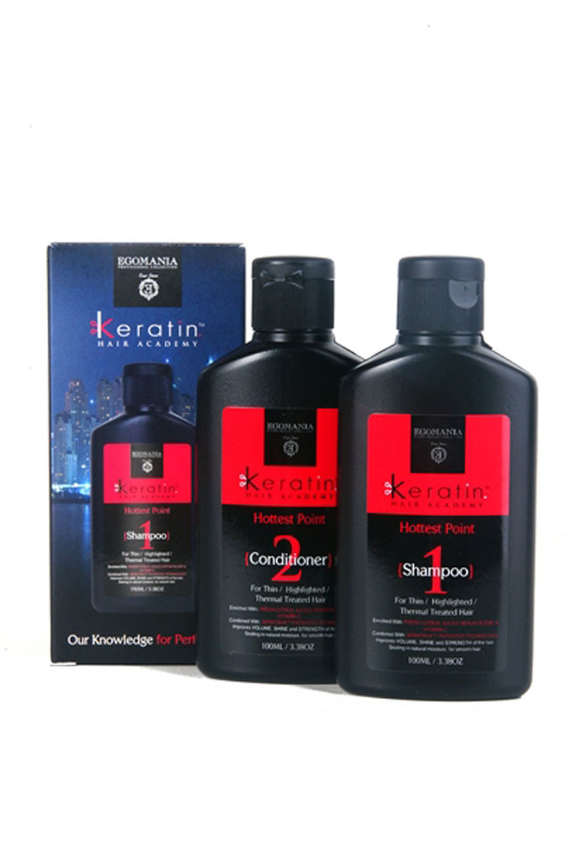 Egomania Professional Collection Набор «На пике красоты!» для тонких, мелированных, после химической завивки волос Keratin Hair Academy Travel Kit648475 Egomania Professional Collection Набор «На пике красоты!» для тонких, мелированных, после химической завивки волос Keratin Hair Academy Travel Kit648475Дорожный набор, состоящий из EGOMANIA PROFESSIONAL COLLECTION ШАМПУНЬ KERATIN HAIR ACADEMY НА ПИКЕ КРАСОТЫ ДЛЯ ТОНКИХ, МЕЛИРОВАННЫХ, ПОСЛЕ ХИМИЧЕСКОЙ ЗАВИВКИ ВОЛОС и EGOMANIA PROFESSIONAL COLLECTION КОНДИЦИОНЕР KERATIN HAIR ACADEMY «НА ПИКЕ КРАСОТЫ!» ДЛЯ ТОНКИХ, МЕЛИРОВАННЫХ, ПОСЛЕ ХИМИЧЕСКОЙ ЗАВИВКИ ВОЛОС объемом 100 мл. EGOMANIA PROFESSIONAL COLLECTION ШАМПУНЬ KERATIN HAIR ACADEMY НА ПИКЕ КРАСОТЫ ДЛЯ ТОНКИХ, МЕЛИРОВАННЫХ, ПОСЛЕ ХИМИЧЕСКОЙ ЗАВИВКИ ВОЛОС Шампунь для глубокого очищения волос, богатый маслами и активными компонентами, подходит для жирных, окрашенных, мелированных, термически поврежденных волос. Оптимально использование шампуня для жирной кожи головы и структуры волос, также можно использовать как шампунь глубокой очистки для удаления продуктов стайлинга и силиконов. Шампунь эффективно очищает волосы и кожу головы, растворяет силиконы, благодаря уникальному составу, содержащему сок трех цитрусовых культур: cока грейпфрута, сока апельсина и сока лимона...
