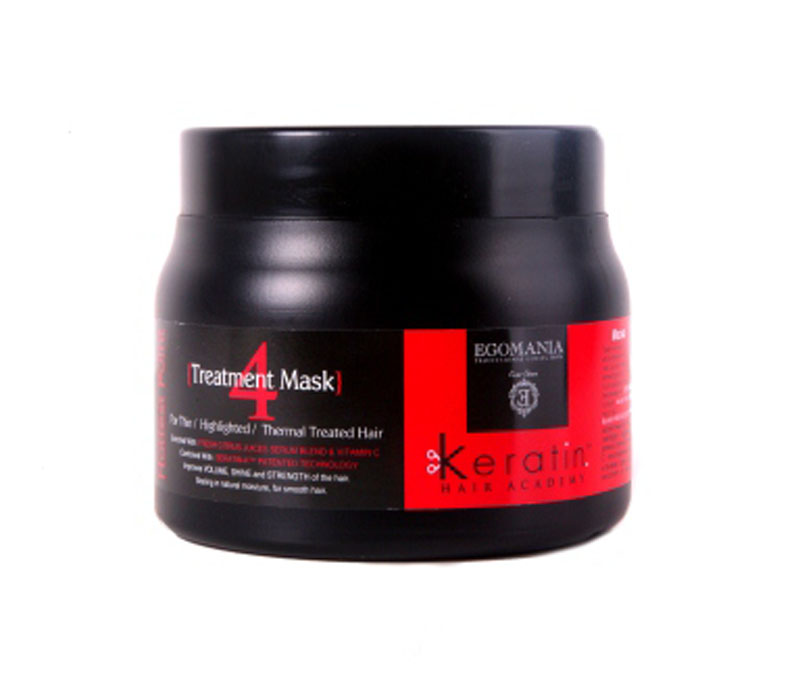 Egomania Professional Collection Маска Keratin Hair Academy На пике красоты! для тонких, мелированных, после химической завивки волос 500 мл830299 Egomania Professional Collection Маска Keratin Hair Academy На пике красоты! для тонких, мелированных, после химической завивки волос 500 мл830299Восстанавливающая маска для тонких, мелированных, после химической завивки волос, обогащенная маслами работает как самостоятельный продукт, благодаря входящим в состав природным кислотам, содержащимся в соке цитрусовых культур: грейпфрута, апельсина и лимона, активные питательные компоненты, проникающие в структуру волоса. Состав этого продукта уникально богат аминокислотами и маслами. Применение маски раз в неделю оказывает поддерживающий уход, полноценное питание структуры волос и поддержание цвета. Отличительной особенностью продукта является то, что он воздействует не только на структуру волоса, но и на кожу головы, нормализуя работу сальных желез.
