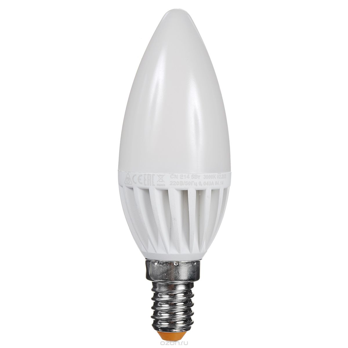 Светодиодная лампа Kosmos, теплый свет, цоколь E14, 5W, 220V, (60W)Lksm_LED5wCNE1430 Светодиодная лампа Kosmos, теплый свет, цоколь E14, 5W, 220V, (60W)Lksm_LED5wCNE1430Светодиодная энергосберегающая лампа КОСМОС LED CN 5Вт 220В E14 3000K (Lksm LED5wCNE1430) отличается повышенной экономичностью. Практически не выделяет тепло, так как в конструкции предусмотрен керамический теплоотвод. Рекомендуется для установки в торшеры, БРА, светильники. Рабочий ресурс составляет 30 000 часов. Излучает теплый свет и заменяет лампу накаливания в 60W. Уважаемые клиенты! Обращаем ваше внимание на возможные изменения в дизайне упаковки. Качественные характеристики товара остаются неизменными. Поставка осуществляется в зависимости от наличия на складе.