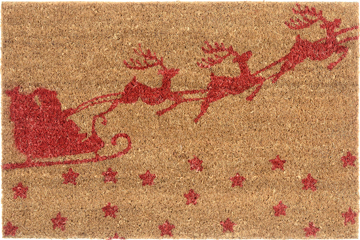 Коврик придверный Gardman Santa Sleigh, 40 х 60 см82583XS Коврик придверный Gardman Santa Sleigh, 40 х 60 см82583XSПридверный коврик Gardman Santa Sleigh, изготовленный из кокосового волокна с основой из ПВХ, имеет жесткий ворс. Изделие оформлено новогодним изображением Санты в санях. Его можно использовать отдельно либо с рамкой на резиновой основе для сменных ковриков. Устойчив к любым погодным условиям. Отличается прочностью и долгим сроком службы. Придверный коврик Gardman Santa Sleigh прекрасно дополнит интерьер прихожей и надежно защитит помещение от уличной пыли и грязи.