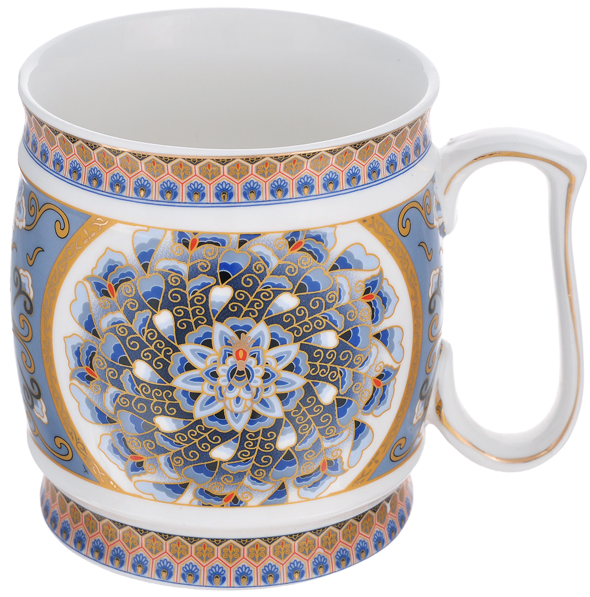 Кружка Elan Gallery Калейдоскоп, 550 мл730368 Кружка Elan Gallery Калейдоскоп, 550 мл730368Большая кружка Elan Gallery Калейдоскоп, выполненная из керамики, станет оригинальным подарком любимым мужчинам! Идеальна для тех, кто предпочитает большие кружки и для любителей чая, кофе и пенных напитков. Внешние стенки декорированы изысканным орнаментом и золотистой эмалью. Не рекомендуется применять абразивные моющие средства. Не использовать в микроволновой печи.