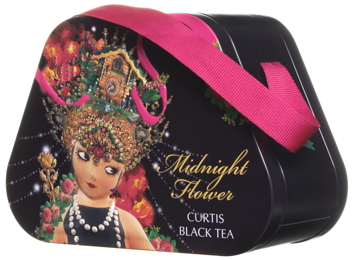 Curtis Midnight Flower черный листовой чай, 60 г0120710 Curtis Midnight Flower черный листовой чай, 60 г0120710Curtis Midnight Flower - черный крупнолистовой ароматизированный чай с лепестками розы, подсолнечника и василька. Этот уникальный напиток подарит вам незабываемый вкус и аромат.