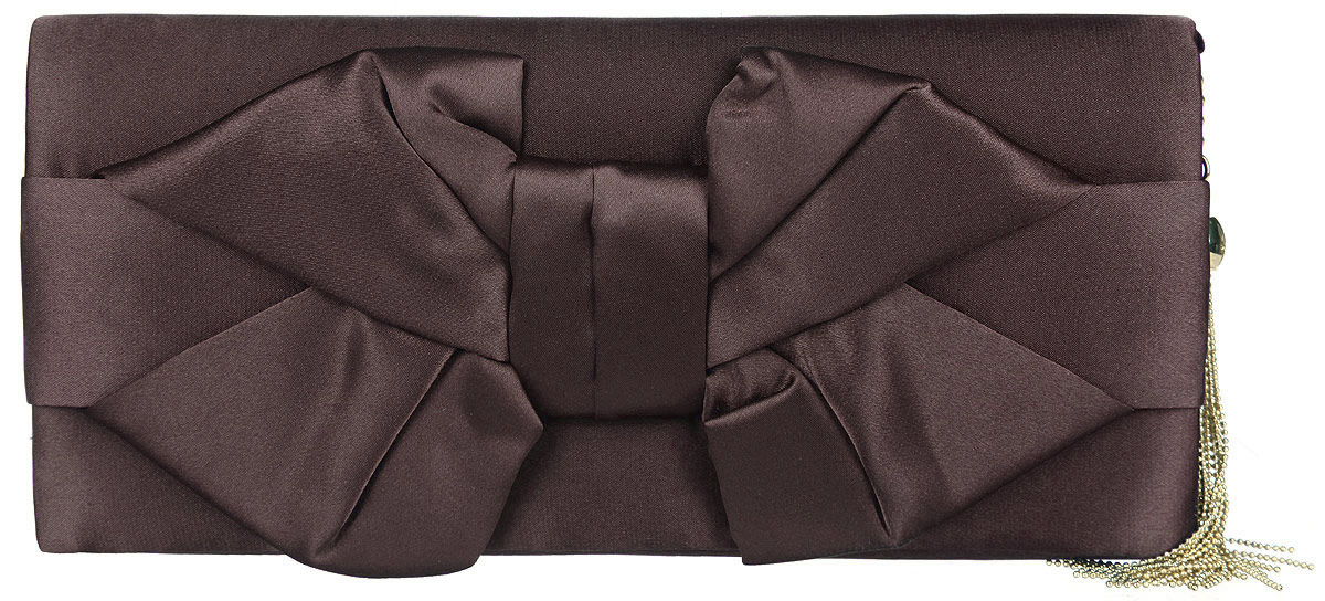 Клатч женский Eleganzza, цвет: коричневый. ZZ-13847-1ZZ-13847-1 Клатч женский Eleganzza, цвет: коричневый. ZZ-13847-1ZZ-13847-1Великолепный женский клатч Eleganzza выполнен из полиэстера. Изделие имеет одно основное отделение, внутри которого имеется открытый накладной карман. Закрывается клатч на клапан с магнитной кнопкой. Клапан оформлен декоративным текстильным бантом. Модель оснащена плечевым ремнем в виде цепочки. Клатч украшен металлическим брелоком. Роскошный клатч внесет элегантные нотки в ваш образ и подчеркнет ваше отменное чувство стиля.