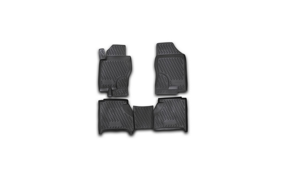 Набор автомобильных ковриков Novline-Autofamily для Nissan Navara АКПП 2005-, в салон, 4 шт. CARNIS00007CARNIS00007 Набор автомобильных ковриков Novline-Autofamily для Nissan Navara АКПП 2005-, в салон, 4 шт. CARNIS00007CARNIS00007Набор автомобильных ковриков Novline-Autofamily, изготовленный из полиуретана, состоит из 4 ковриков, которые учитывают все особенности каждой модели автомобиля и полностью повторяют контуры пола. Полиуретановые автомобильные коврики для салона произведены из высококачественного материала, который держит форму, прочный и не пачкает обувь. Коврики в салон не только улучшат внешний вид салона вашего автомобиля, но и надежно уберегут его от пыли, грязи и сырости, а значит, защитят кузов от коррозии. Полиуретановые коврики для автомобиля гладкие, приятные и не пропускают влагу. Ковры для автомобилей надежно крепятся на полу и не скользят, что очень важно во время движения. Чистятся коврики очень просто: как при помощи автомобильного пылесоса, так и различными моющими средствами. Набор подходит для Nissan Navara АКПП с 2005 года выпуска.