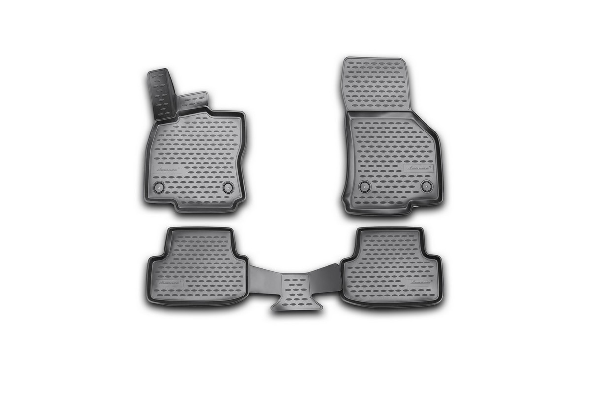 Набор автомобильных 3D-ковриков Novline-Autofamily для Volkswagen Golf VII, 2013->, в салон, 4 штNLC.3D.51.44.210k Набор автомобильных 3D-ковриков Novline-Autofamily для Volkswagen Golf VII, 2013->, в салон, 4 штNLC.3D.51.44.210kНабор Novline-Autofamily состоит из 4 ковриков, изготовленных из полиуретана. Основная функция ковров - защита салона автомобиля от загрязнения и влаги. Это достигается за счет высоких бортов, перемычки на тоннель заднего ряда сидений, элементов формы и текстуры, свойств материала, а также запатентованной технологией 3D-перемычки в зоне отдыха ноги водителя, что обеспечивает дополнительную защиту, сохраняя салон автомобиля в первозданном виде. Материал, из которого сделаны коврики, обладает антискользящими свойствами. Для фиксации ковров в салоне автомобиля в комплекте с ними используются специальные крепежи. Форма передней части водительского ковра, уходящая под педаль акселератора, исключает нештатное заедание педалей. Набор подходит для Volkswagen Golf VII с 2013 года выпуска.