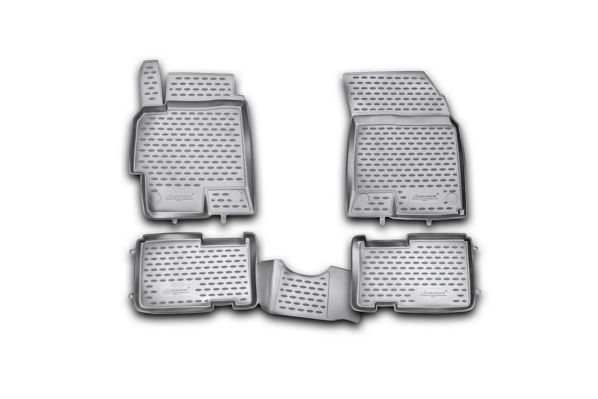 Набор автомобильных ковриков Novline-Autofamily для Chery Crosseaster 2011-, в салон, 4 штNLC.63.13.210kh Набор автомобильных ковриков Novline-Autofamily для Chery Crosseaster 2011-, в салон, 4 штNLC.63.13.210khНабор автомобильных ковриков Novline-Autofamily, изготовленный из полиуретана, состоит из 4 ковриков, которые учитывают все особенности каждой модели автомобиля и полностью повторяют контуры пола. Полиуретановые автомобильные коврики для салона произведены из высококачественного материала, который держит форму, прочный и не пачкает обувь. Коврики в салон не только улучшат внешний вид салона вашего автомобиля, но и надежно уберегут его от пыли, грязи и сырости, а значит, защитят кузов от коррозии. Полиуретановые коврики для автомобиля гладкие, приятные и не пропускают влагу. Ковры для автомобилей надежно крепятся на полу и не скользят, что очень важно во время движения. Чистятся коврики очень просто: как при помощи автомобильного пылесоса, так и различными моющими средствами. Набор подходит для Chery Crosseaster с 2011 года выпуска.