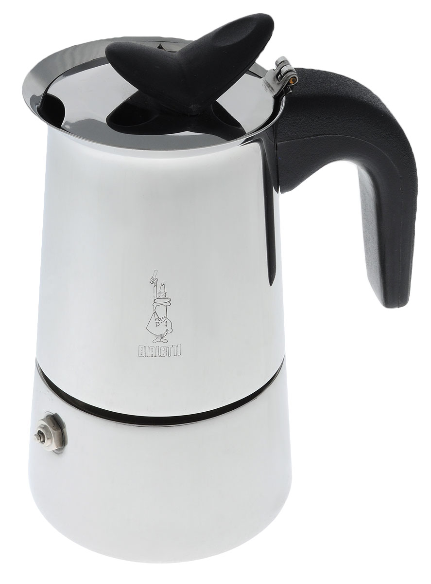 Кофеварка гейзерная Bialetti Musa, на 4 чашкиVT-1520(SR) Кофеварка гейзерная Bialetti Musa, на 4 чашкиVT-1520(SR)Компактная гейзерная кофеварка Bialetti Musa изготовлена из высококачественной стали. Объема кофе хватает на 6 чашек. Изделие оснащено удобной ручкой из бакелита.Принцип работы такой гейзерной кофеварки - кофе заваривается путем многократного прохождения горячей воды или пара через слой молотого кофе. Удобство кофеварки в том, что вся кофейная гуща остается во внутренней емкости. Гейзерные кофеварки пользуются большой популярностью благодаря изысканному аромату. Кофе получается крепкий и насыщенный. Теперь и дома вы сможете насладиться великолепным эспрессо. Подходит для газовых, электрических и стеклокерамических плит. Нельзя мыть в посудомоечной машине. Высота (с учетом крышки): 18 см.