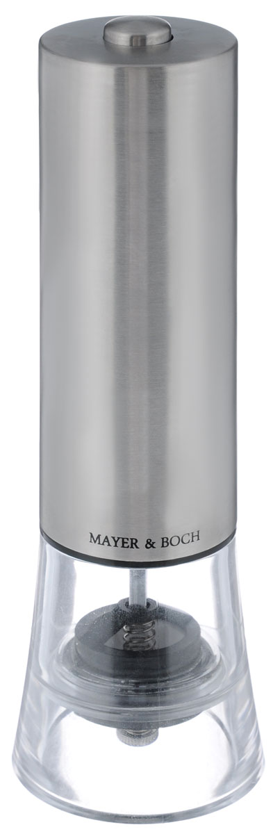 Электрическая мельница для соли и перца Mayer&Boch. 2416224162 Электрическая мельница для соли и перца Mayer&Boch. 2416224162Электрическая мельница для соли и перца Mayer & Boch обладает элегантным современный дизайном. Мелющий механизм выполнен из первоклассной нержавеющей стали. Грубость помола можно регулировать. Электрическая мельница с легкостью справится с горошинами перца или крупными кристаллами соли и измельчит их до нужного вам состояния. Изделие легко мыть. Электрическая перцемолка Mayer & Boch - это стильный и функциональный аксессуар для кухни. Питается от 4 батареек типа АА (не входят в комплект).