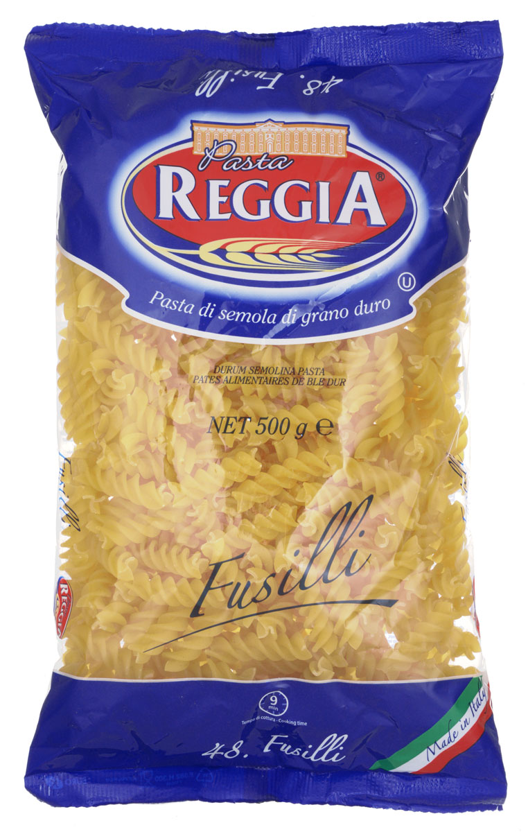 Pasta Reggia Fusilli Спираль макароны, 500 г8008857300481 Pasta Reggia Fusilli Спираль макароны, 500 г8008857300481Макароны Pasta Reggia 048 сочетают в себе современность технологий производства и традиционное итальянское качество. Pasta Reggia предлагает сегодня российскому рынку более 70 видов длинных, коротких и специальных форматов произведенных пусть и на самом современном оборудовании, но по классическим рецептам неаполитанской сушки Юга Италии.