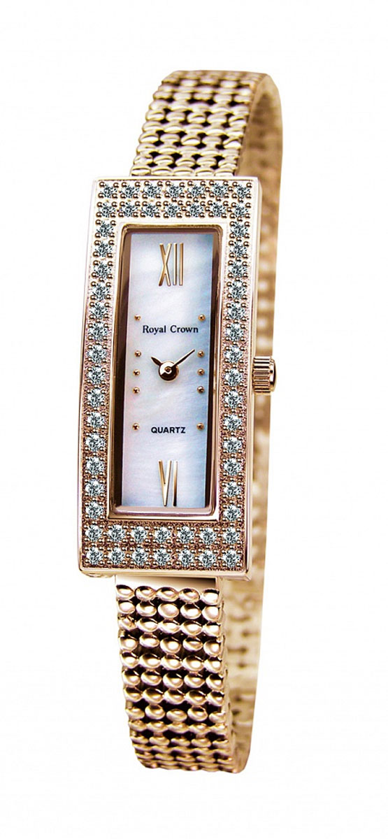 Часы наручные женские Royal Crown, цвет: золотой. 2311LS-RSG-62311LS-RSG-6 Часы наручные женские Royal Crown, цвет: золотой. 2311LS-RSG-62311LS-RSG-6Наручные кварцевые часы Royal Crown выполнены из высококачественного металла. Корпус оформлен вставками из страз. Браслет оснащен удобной металлической застежкой, которая надежно зафиксирует изделие на запястье. Часы оснащены минеральным, устойчивым к царапинам, стеклом с сапфировым напылением и задней крышкой из гипоаллергенной нержавеющей стали.