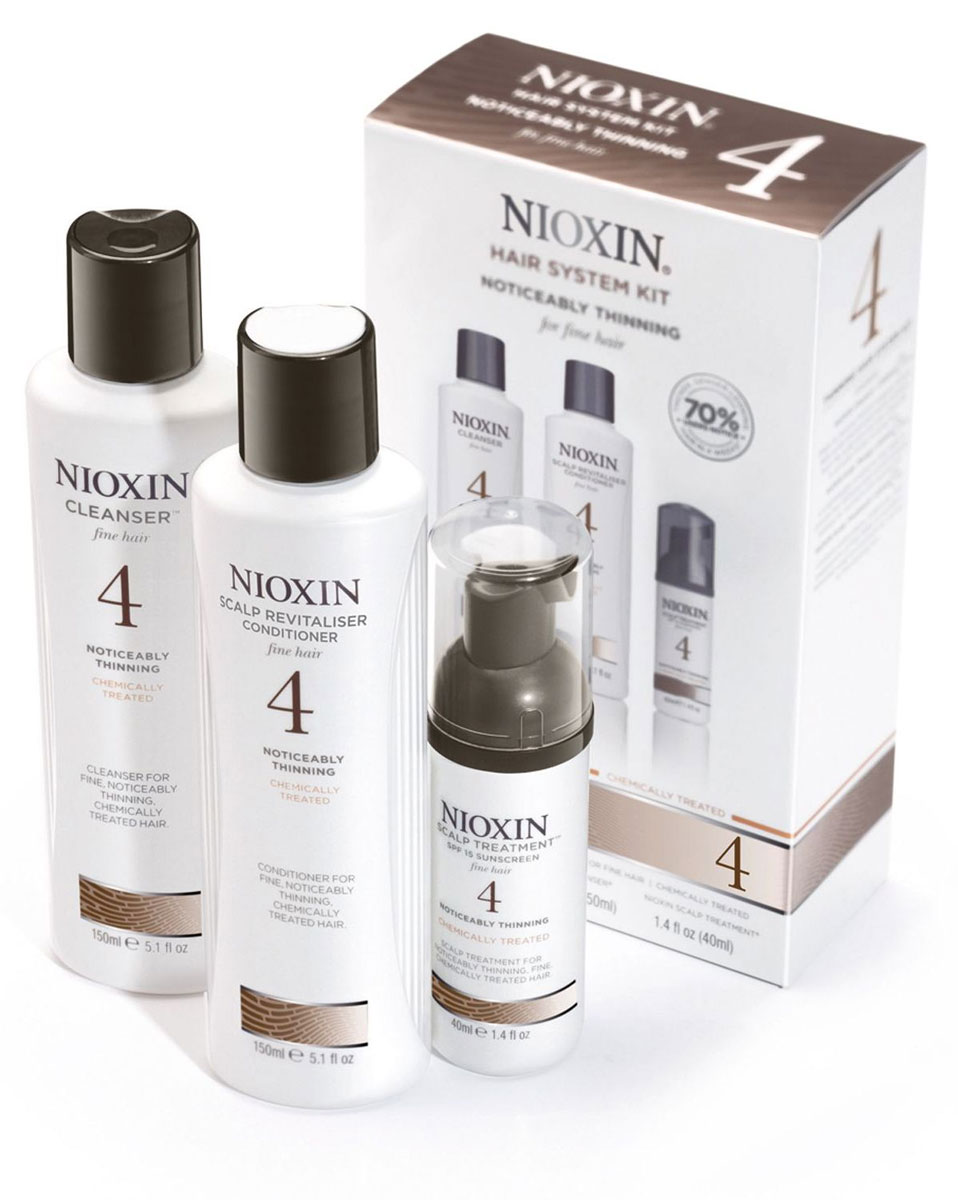 Nioxin System Набор (Система 4) 4 Kit 150 мл+150 мл+40 мл81274205 Nioxin System Набор (Система 4) 4 Kit 150 мл+150 мл+40 мл81274205В набор Nioxin Starter Kit System 4 входят: Шампунь Очищение 150 мл - придающий объём очиститель Кондиционер Увлажнение 150 мл - придающий объём кондиционер Маска Питание 40 мл - придающая объём и питающая волосы маска
