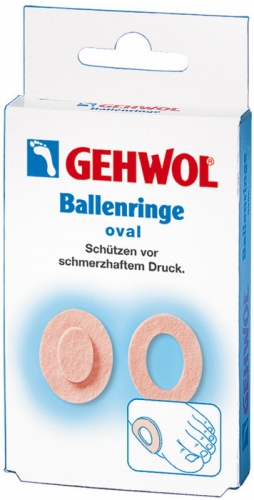 Gehwol Ballenringe oval - Накладки кольцо, овальные 6 штSISS01 Gehwol Ballenringe oval - Накладки кольцо, овальные 6 штSISS01Накладки кольцо, овальные (Gehwol Ballenringe oval) благодаря тому, что они, сделанные из мягкого войлока и наличия клеевого слоя, предотвращают малейшие натирания чувствительных участков кожи.Использовать накладки можно не только для предотвращения натираний или на мозолях, но и для чувствительной косточки стопы. Накладки кольца применяются для устранения дискомфорта при выпирающей косточке, искривленных пальцах, и для защиты пальцев от натираний при ношении открытой обуви.С использованием накладок колец, вы не утратите свой привычный образ жизни, сохранив возможность продолжать активно двигаться при этом, не причиняя дискомфорт вашим ногам.Результат: Gehwol Ballenringe oval овальные устраняют натирание кожи между пальцами ног, образование мозолей и участков загрубевшей кожи на пальцах.