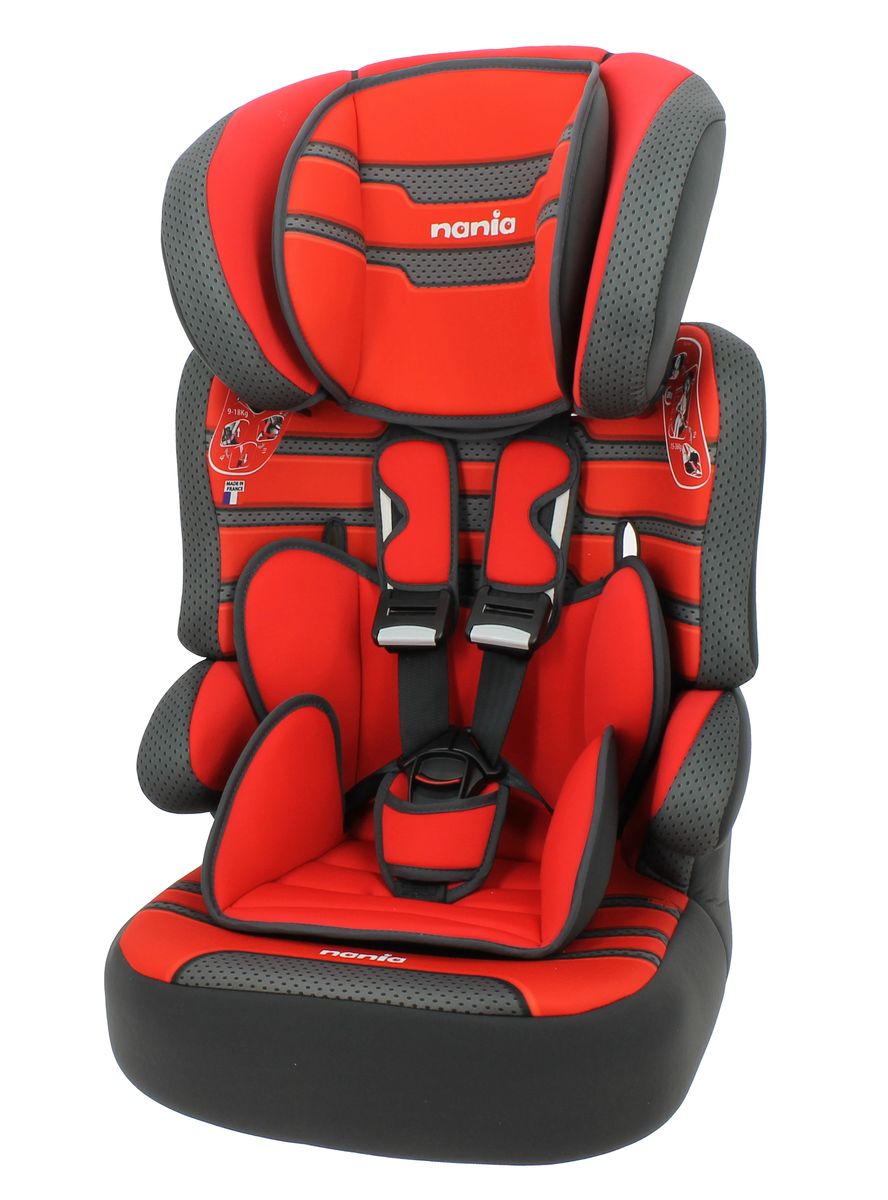 Nania Автокресло Beline SP Plus Boomer Carmin от 9 до 36 кг98293777 Nania Автокресло Beline SP Plus Boomer Carmin от 9 до 36 кг98293777Автокресло Nania Beline SP Plus - это универсальное автокресло группы 1/2/3 (от 9 до 36 кг), разработано для детей от 9 месяцев до 12 лет. Автокресло изготовлено из ударопрочного пластика, устанавливается по ходу движения с помощью штатных ремней безопасности. Ребенок фиксируется с помощью внутренних пятиточечных ремней безопасности. Автокресло имеет усиленную боковую защиту, подголовник также рассеивает энергию при столкновениях. Подголовник регулируется в 6 положениях по высоте. При достижении ребенком необходимого возраста, спинку автокресла можно отстегнуть и использовать только бустер. Кресло имеет эргономичную форму, и ребенок будет чувствовать себя комфортно даже во время долгих поездок. Чехол автокресла выполнен из мягких и приятных на ощупь тканей, его можно стирать при температуре 30°С в режиме деликатной стирки.