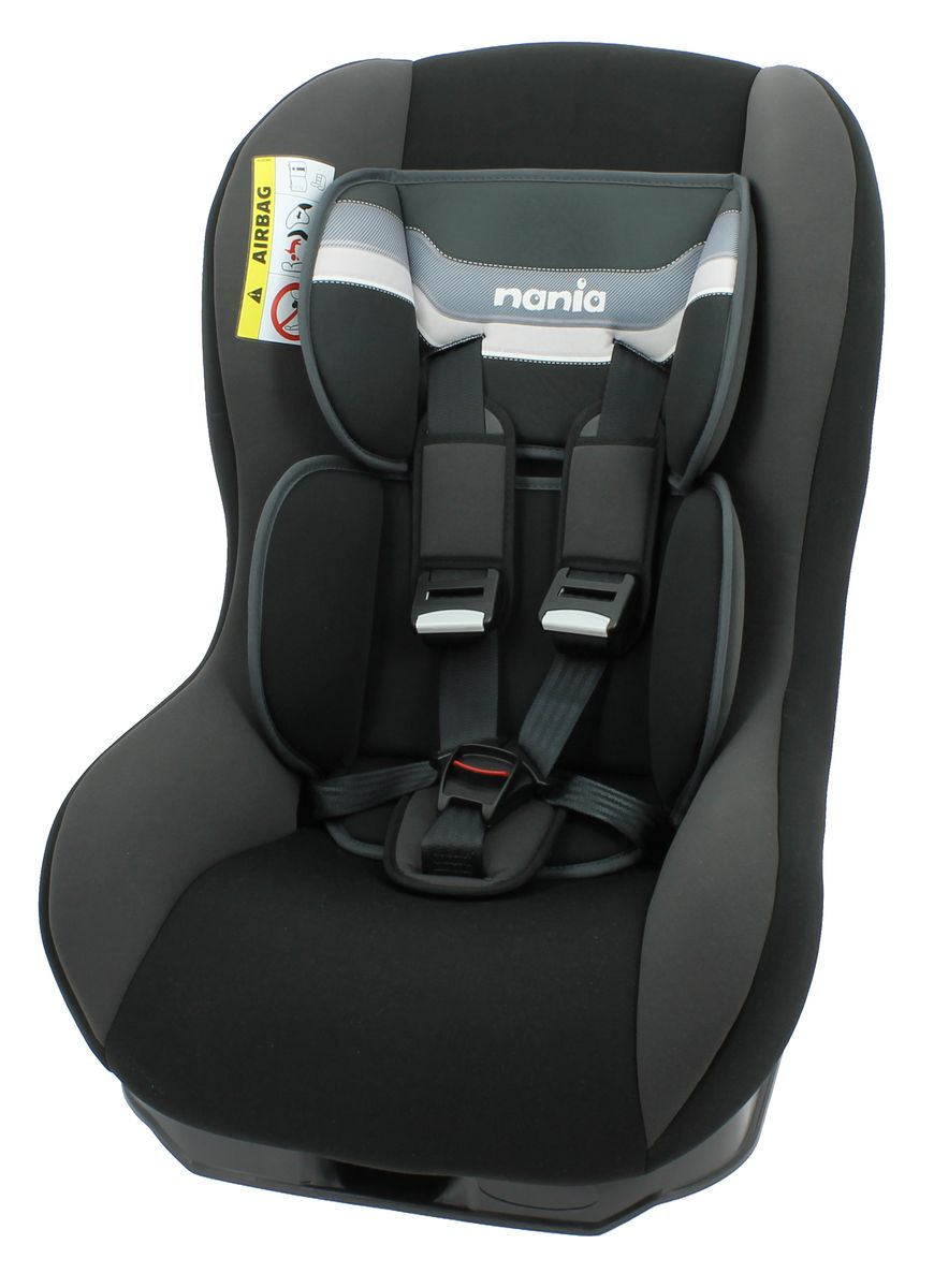 Nania Автокресло Driver First Horizon Black до 18 кг46603 Nania Автокресло Driver First Horizon Black до 18 кг46603Автокресло Nania Driver First группы 0-1 предназначено для детей весом до 18 кг. Автокресло имеет специальный мягкий вкладыш и подголовник. 3 положения спинки. 5-ти точечный ремень безопасности с удобной системой натяжения. Новая система крепления автокресла облегчает его установку в автомобиль. Прочный каркас анатомической формы из полипропилена. Поглощающая силу удара прослойка из полистирола. Пятиточечные ремни безопасности с 3-мя уровнями регулировки по высоте. Мягкий вкладыш под спину, который позволяет перевозить совсем маленьких детей. 2 дополнительные подушки. Направление установки: против движения - до 9 кг, потом по ходу движения. Технические характеристики: Внешние размеры (Д х Ш х В): 54 x 45 x 61 см. Внутренние размеры (Д х Ш): 31 x 31 см. Высота спинки: 55 см. Вес: 5,7 кг. Ткань: 100% полиэстер.
