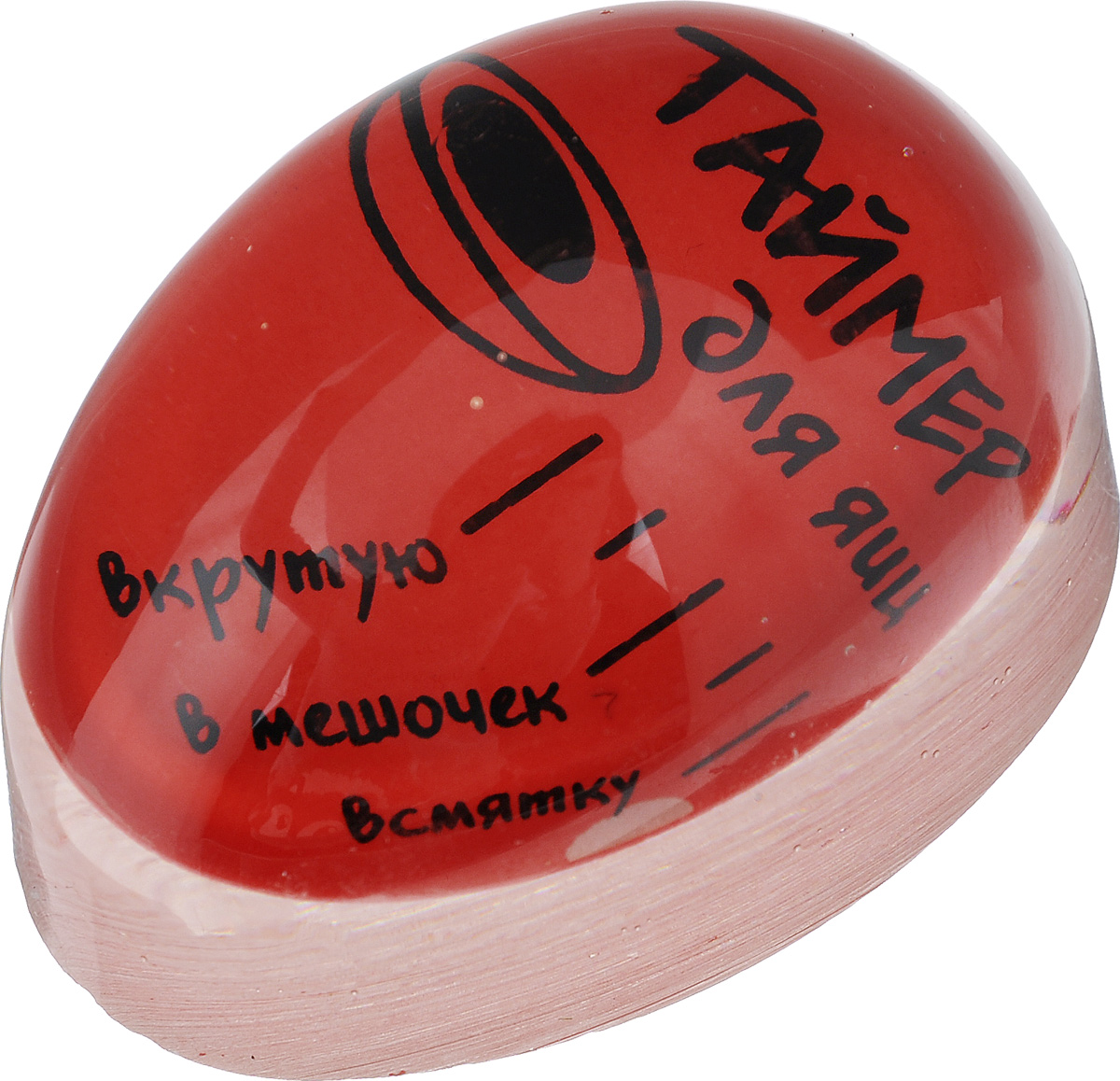 Таймер для варки яиц Miolla, цвет: красный1516044 Таймер для варки яиц Miolla, цвет: красный1516044Таймер для варки яиц Miolla поможет приготовить яйца в нужном вам виде. Изделие выполнено из высококачественного пластика. Использовать таймер очень просто. Налейте в кастрюлю холодную воду, положите необходимое количество яиц, поместите туда таймер и поставьте на газовую плиту. В процессе варки таймер начнет изменять цвет от внешнего контура. Достижение контуром определенного деления (всмятку, в мешочек, вкрутую) означает соответствующую степень готовности яиц. Оригинально и просто!
