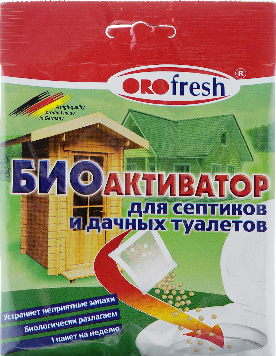 Биоактиватор для септиков и дачных туалетов ORO-Fresh, 25 г07017/25 Биоактиватор для септиков и дачных туалетов ORO-Fresh, 25 г07017/25Биоактиватор ORO-Fresh - это смесь специальных микроорганизмов (бактерий) для естественной биологической очистки сливных очистительных установок. Он поддерживает процесс биологического разложения, уменьшает выделения неприятного запаха, продлевает период между удалениями разложившихся осадков, запускает в работу новую очистительную станцию. Состав: биоактивные микроорганизмы (бактерии), носитель. Товар сертифицирован.
