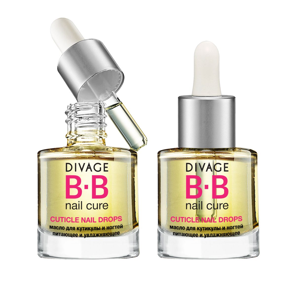 DIVAGE Масло для кутикулы и ногтей BB NAIL CURE CUTICLE OIL DROPS, 6 млFS-00897 DIVAGE Масло для кутикулы и ногтей BB NAIL CURE CUTICLE OIL DROPS, 6 млFS-00897Ухаживающее масло для кутикулы с удобной пипеткой от DIVAGE для твоего идеального маникюра! Масло корицы и масло имбиря обладают разогревающим действием, улучшая микроциркуляцию и стимулируя рост ногтей. Средство питает и увлажняет ногти и кутикулу благодаря маслу миндаля, витамину Е и экстракту женьшеня. Регулярное использование масла обеспечивает защиту ногтей от расслаивания и ломкости, предотвращая появление заусенцев. Наносить масло очень удобно - достаточно одной капли из пипетки. Средство сделано на водной основе, что позволяет ему быстро впитываться, увлажняя кожу твоих пальчиков.