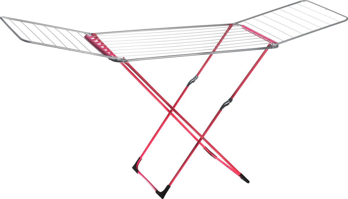Сушилка для белья Metaltex Fuji Neon, напольная, цвет: фуксия40.77.08-315 Сушилка для белья Metaltex Fuji Neon, напольная, цвет: фуксия40.77.08-315Напольная сушилка для белья Metaltex Fuji Neon, изготовленная из стали, проста и удобна в использовании. Идеально подходит для любых помещений. Сушилка оснащена стальными рейками. Также сушилка имеет распашные створки для более удобной сушки белья. Защитные пластиковые уголки на ножках предотвратят появление царапин на полу. Сушилка для белья легко складывается и в таком состоянии занимает мало места, потому вам легко будет убрать ее в любое удобное для вас место. Размер сушилки в разложенном виде: 106-220 х 55 х 60 см. Размер сушилки в сложенном виде: 106 х 55 х 6 см. Общая длина реек: 20 м.