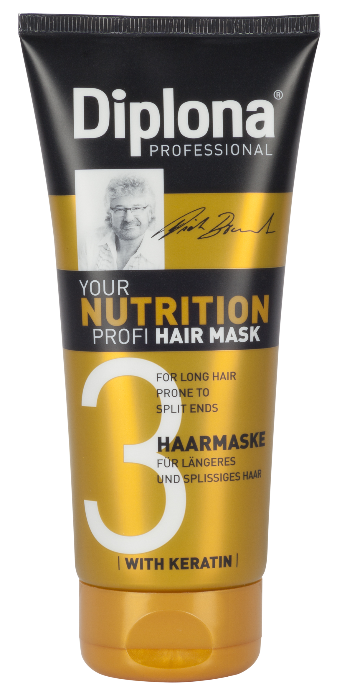 Маска для волос Diplona Professional Your Nutrition Profi, для длинных, секущихся волос, 200 мл95180 Маска для волос Diplona Professional Your Nutrition Profi, для длинных, секущихся волос, 200 мл95180Маска для волос Diplona Professional Your Nutrition Profi - питательный уход для длинных, секущихся волос. Основные компоненты: Пантенол - помогает восстановить поврежденные волосяные луковицы и секущиеся концы волос. Масло Ши - имеет схожий с липидами волос состав, поэтому легко заполняет образовавшиеся в кутикуле трещины, восстанавливая ее структуру и возвращая волосам силу. Обладает смягчающими, увлажняющими и регенерирующими свойствами. Протеины пшеницы - обладает увлажняющими, восстанавливающими свойствами, усиливает естественные функции кожи, в том числе активизируют механизмы защиты. Витамин В3 - благодаря своему сосудорасширяющему действию позволяет облегчить проникновение активных веществ, что благоприятно влияет на рост волос. Глицерин - проникает во внутрь волоса, удерживает в нем влагу, тем самым делая его прочным и упругим. Антистатик - предупреждает электризацию волос, смягчает волосы, делая их послушными.